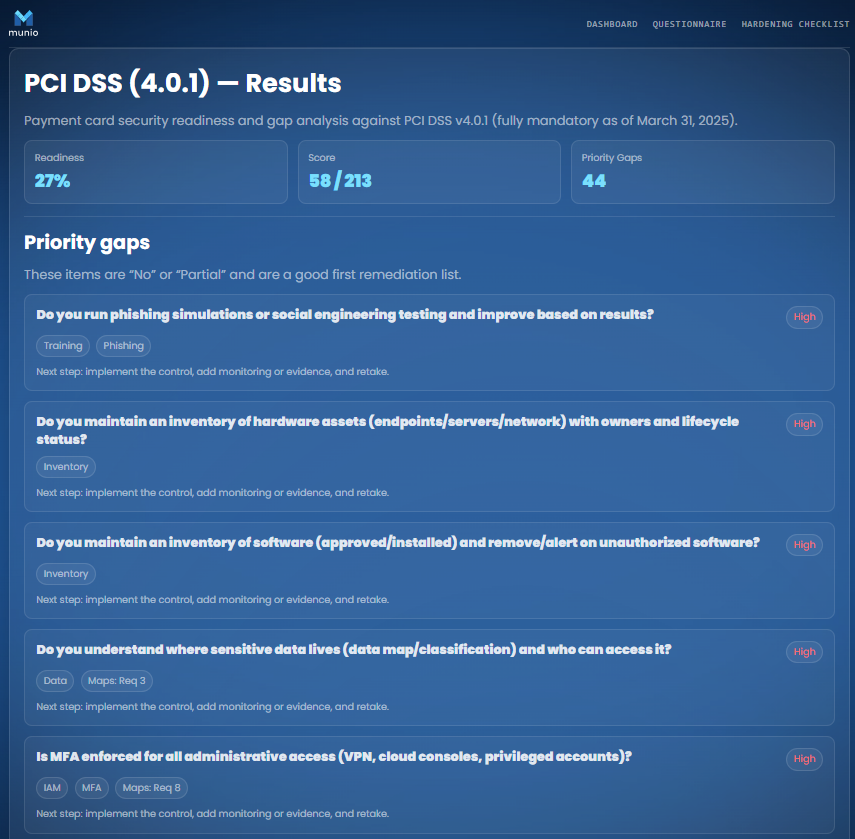 Munio screenshot