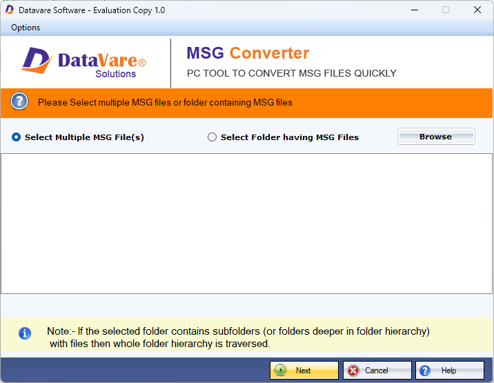 DataVare MSG to PDF Converter screenshot