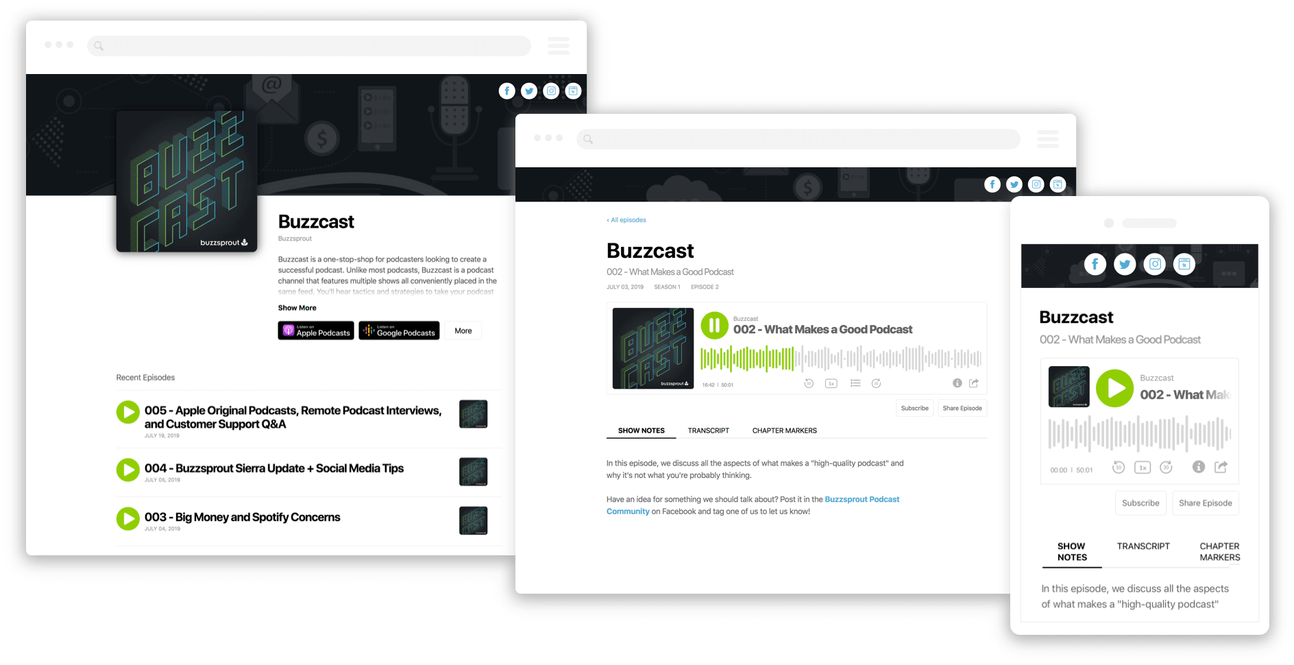 Buzzsprout screenshot