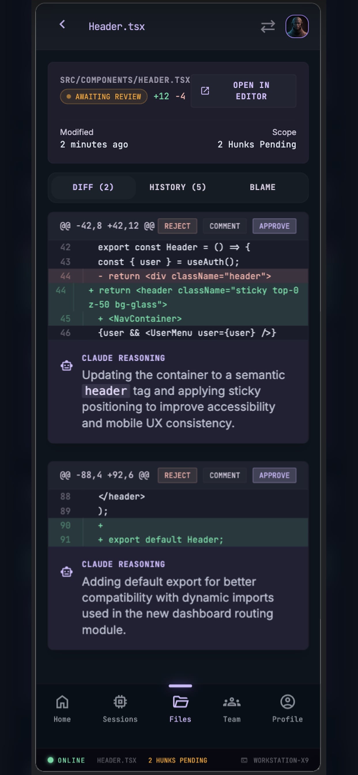 CodeAgent Mobile screenshot