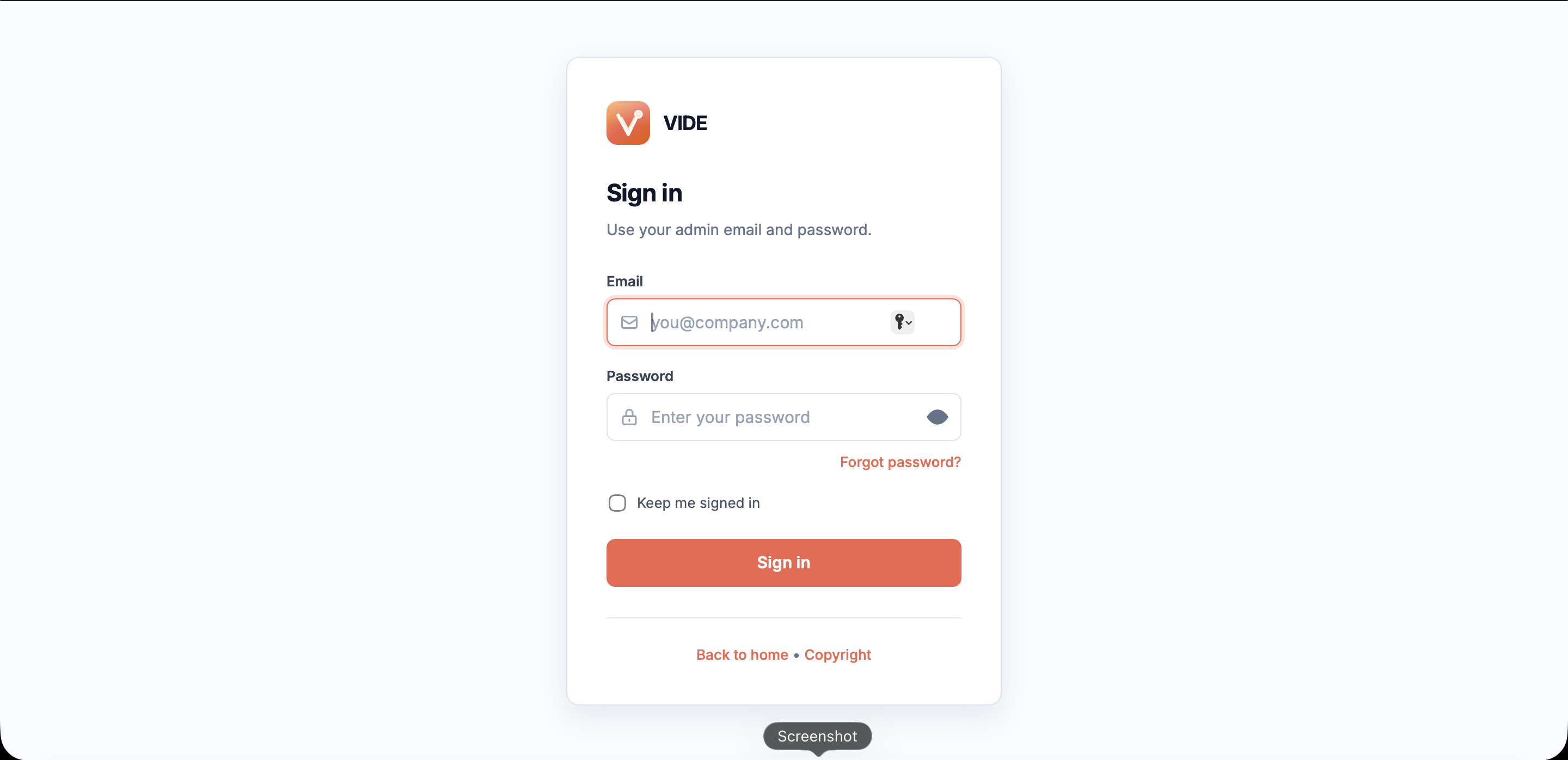 VIDE Platform screenshot