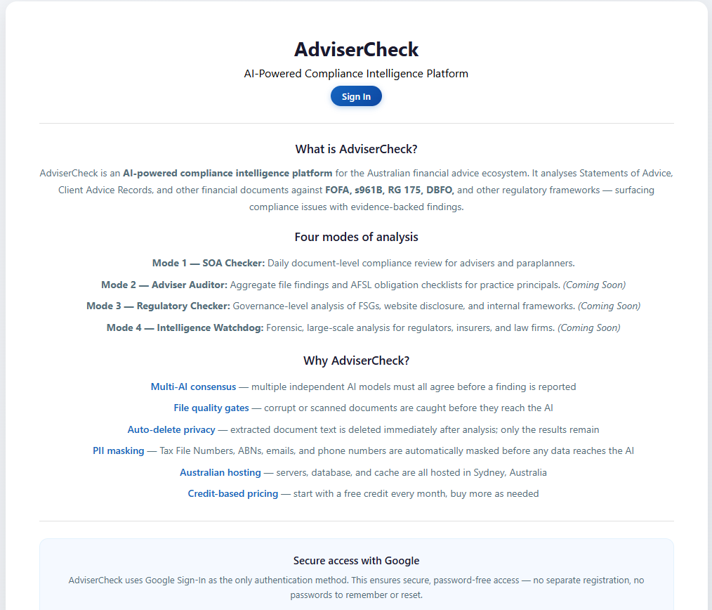 AdviserCheck screenshot