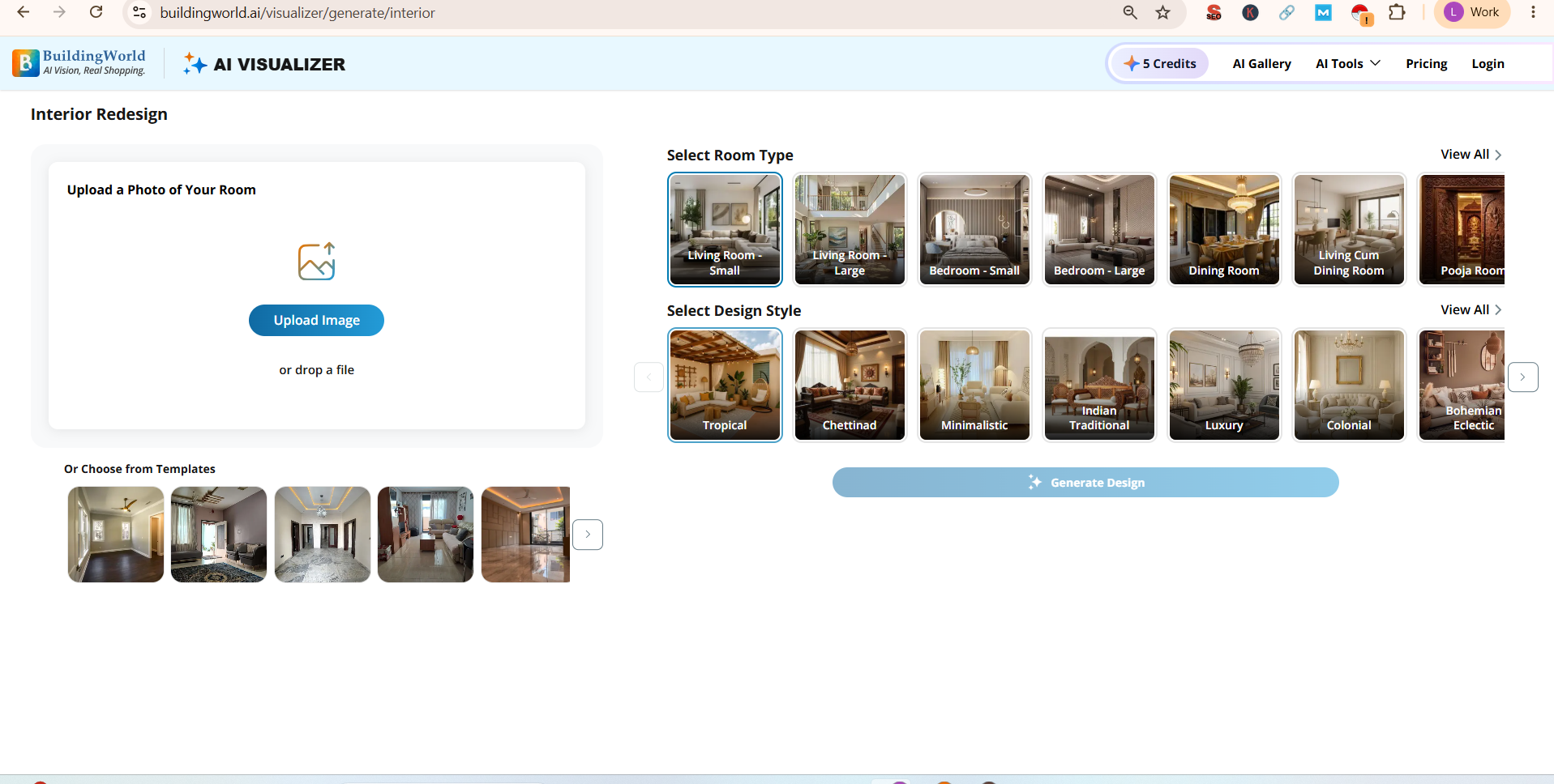 Interior Redesign Tool screenshot