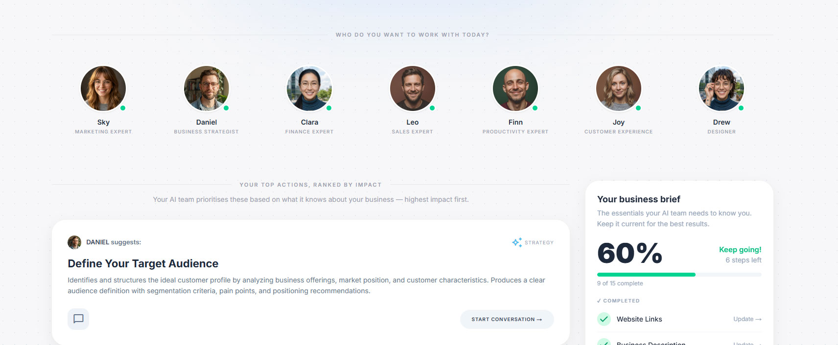 Blynq -  AI agent platform screenshot