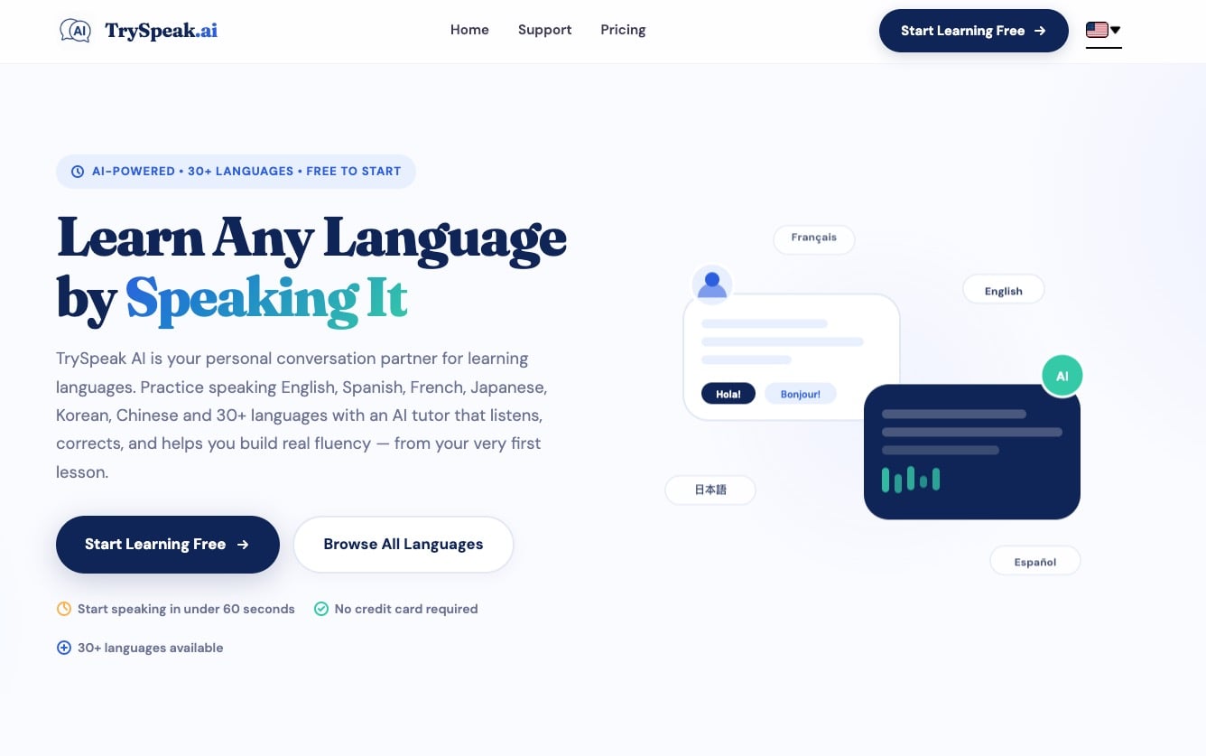 TrySpeak screenshot