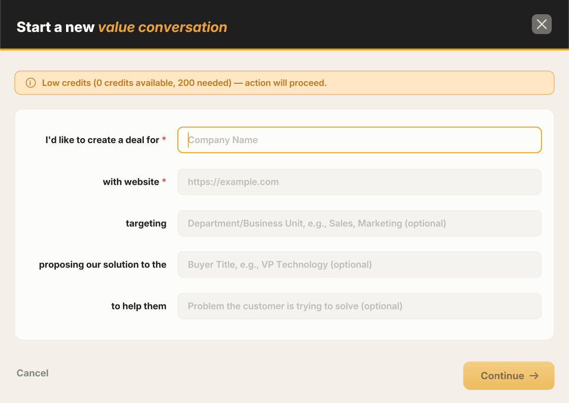 Value Sales Agent screenshot