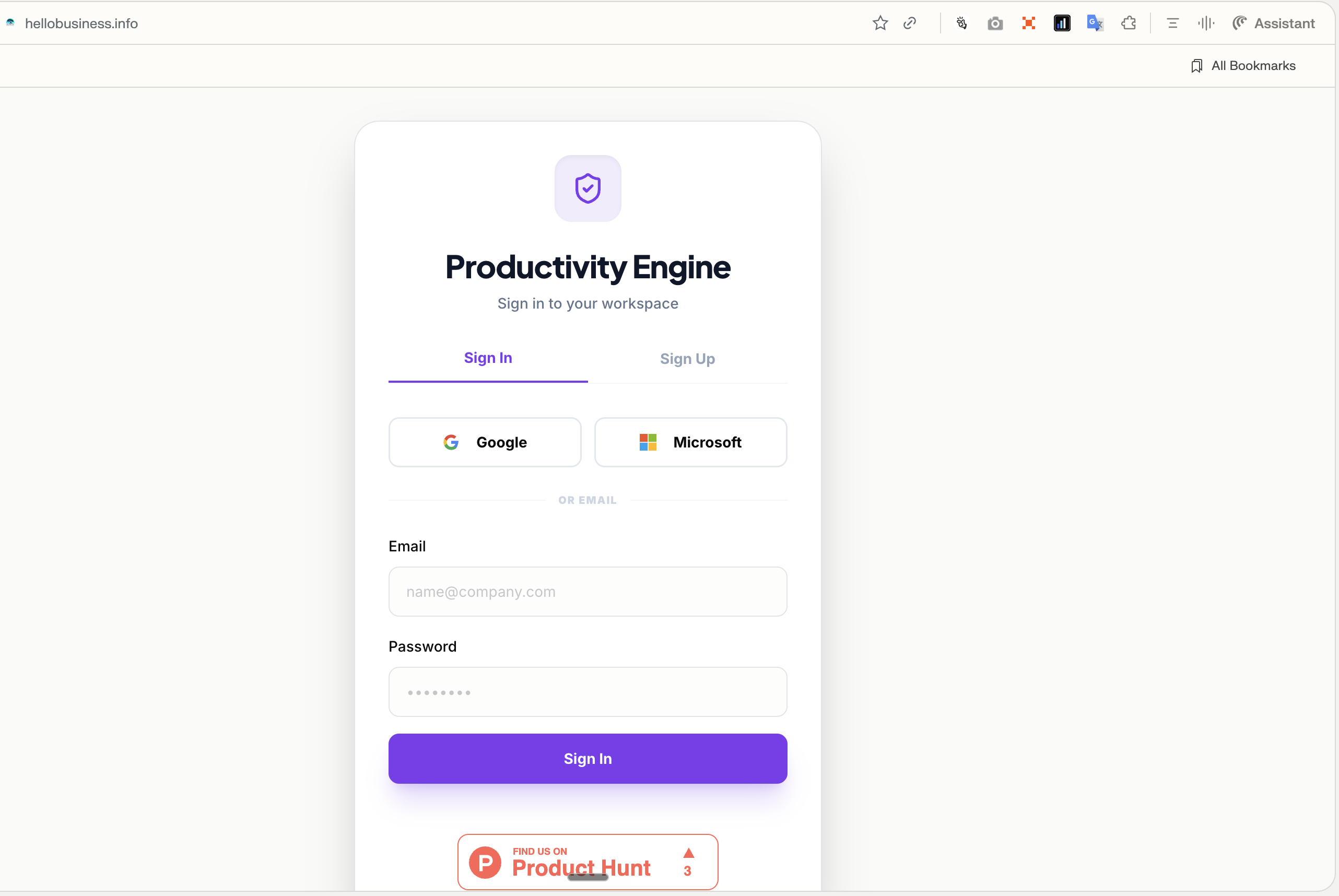 Productivity Engine screenshot