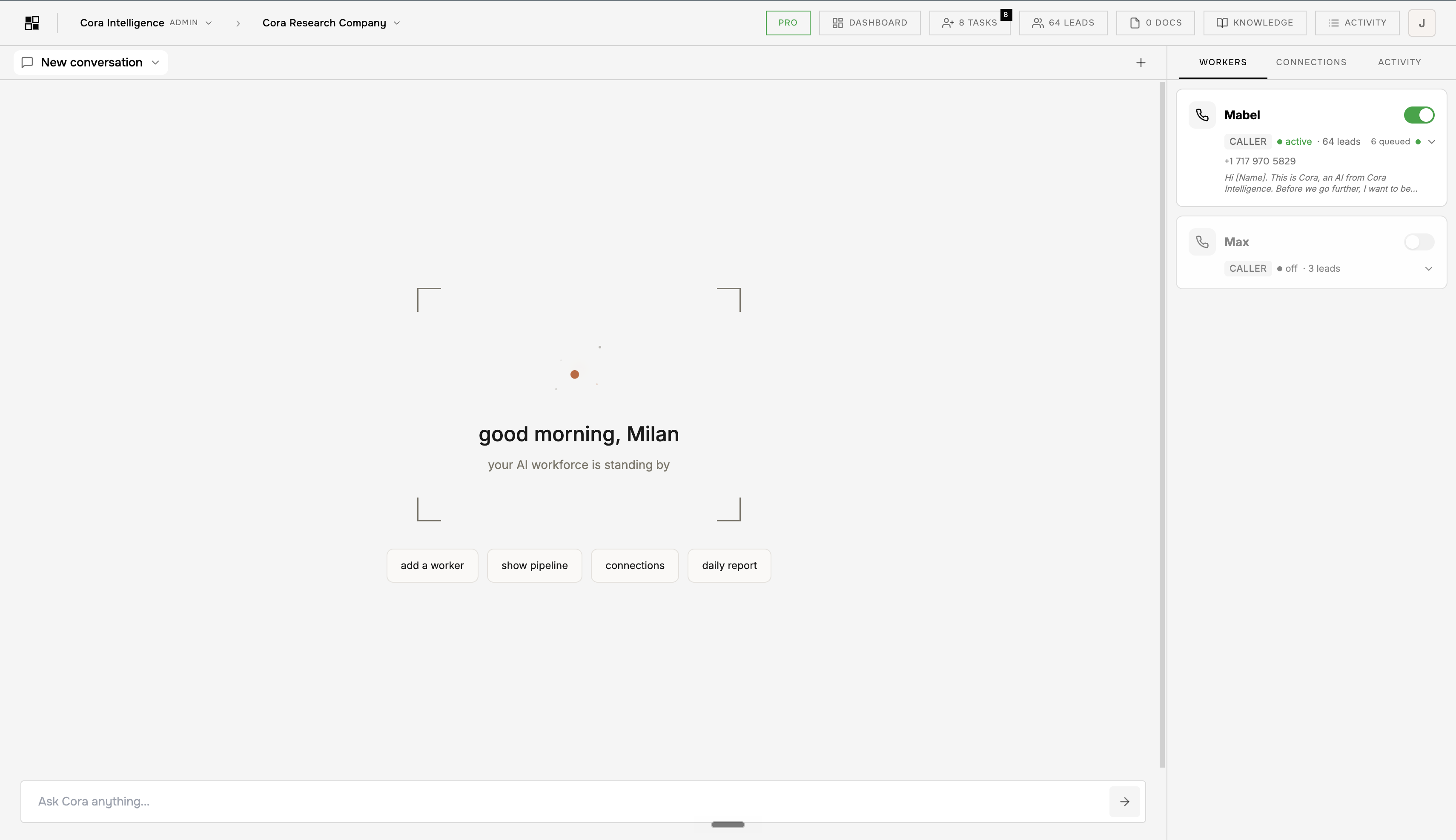 Cora Intelligence screenshot
