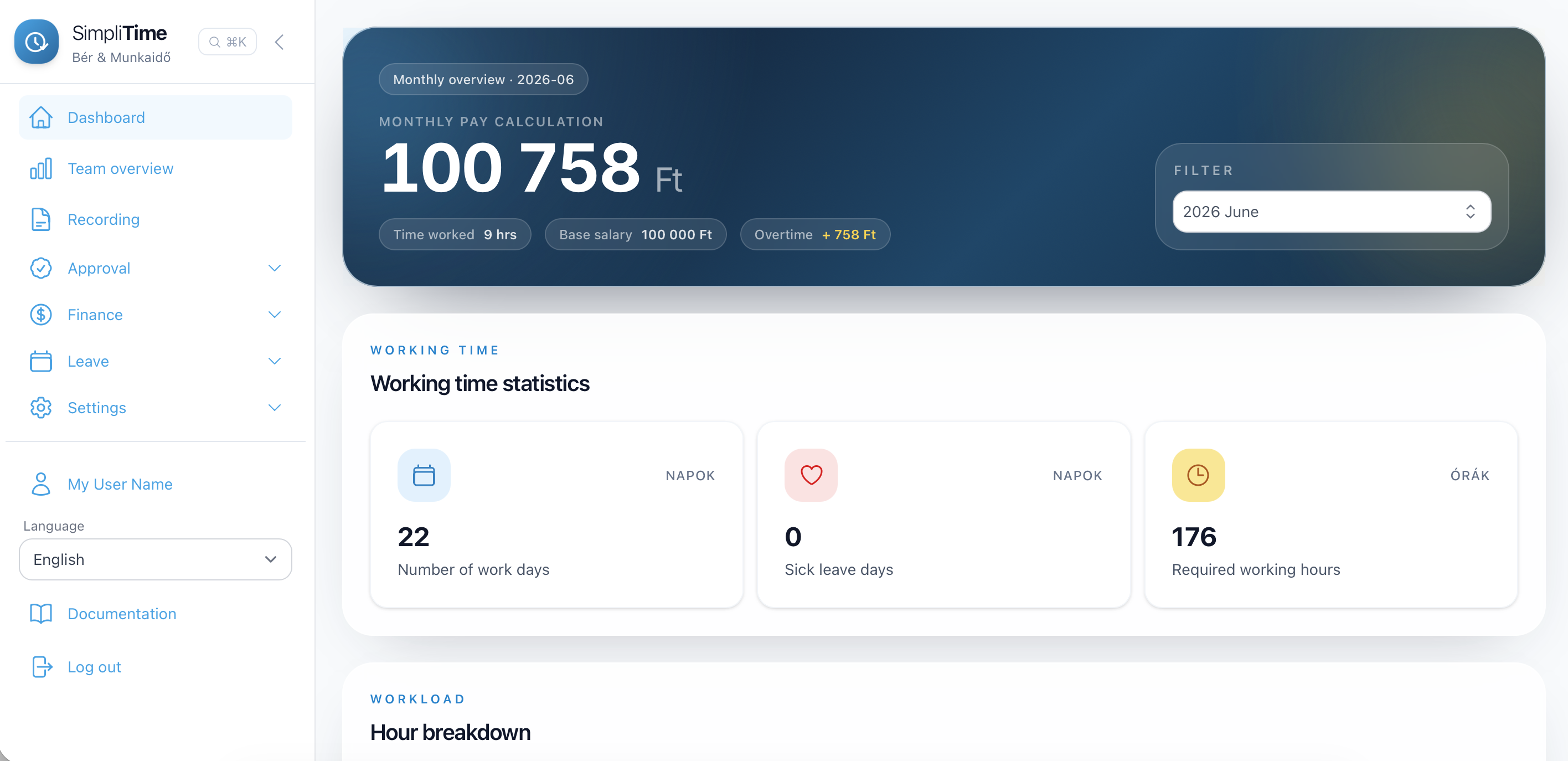 SimpliTime screenshot