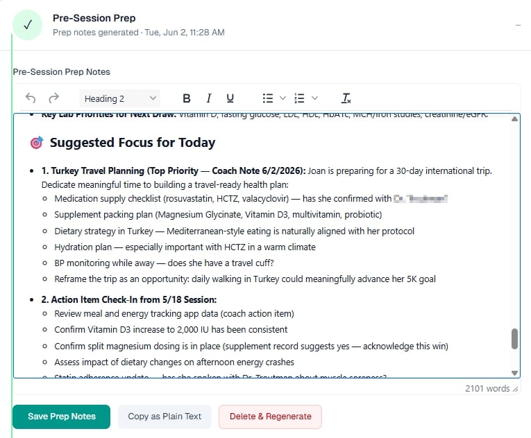 Coach Notes screenshot