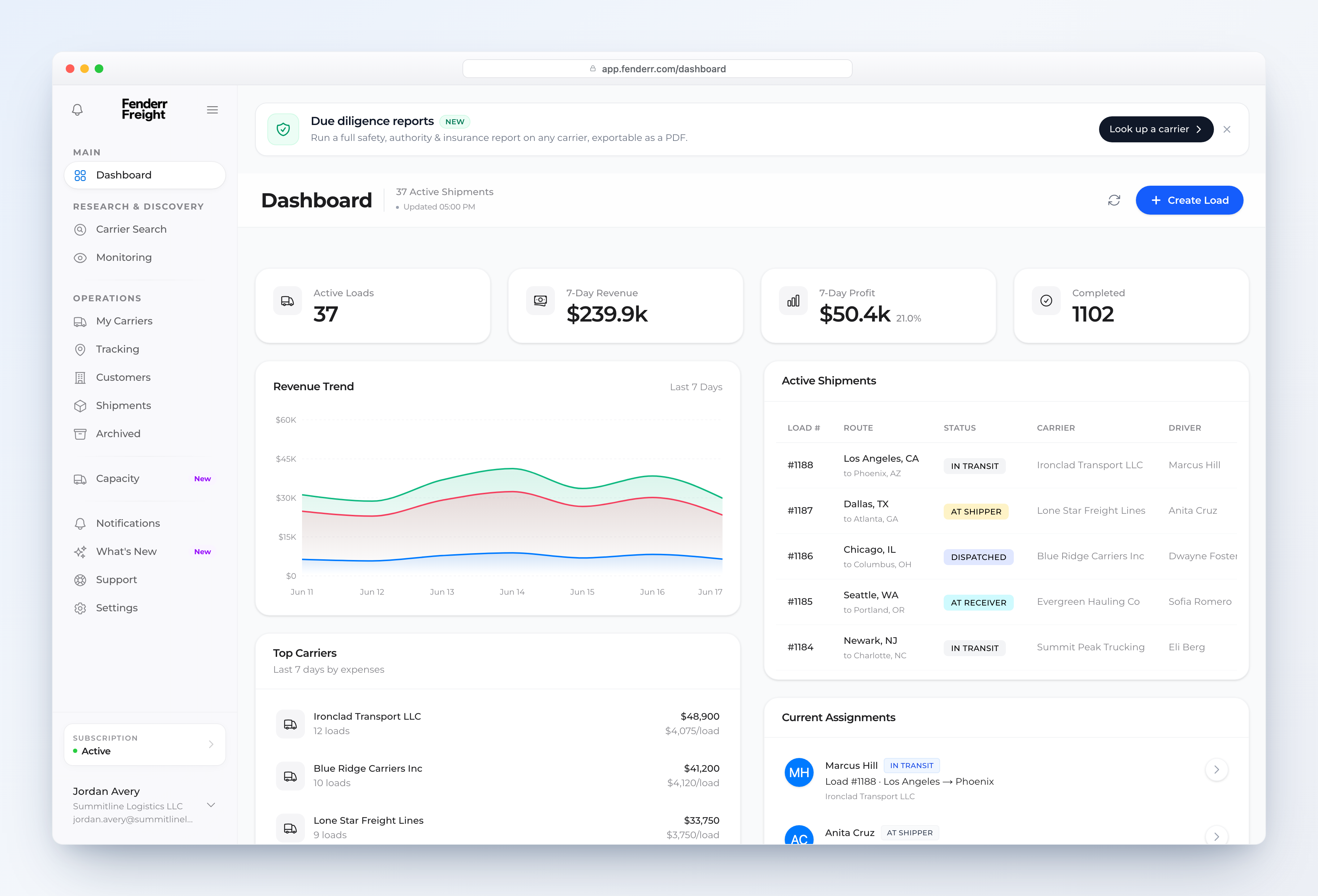 Fenderr Freight screenshot