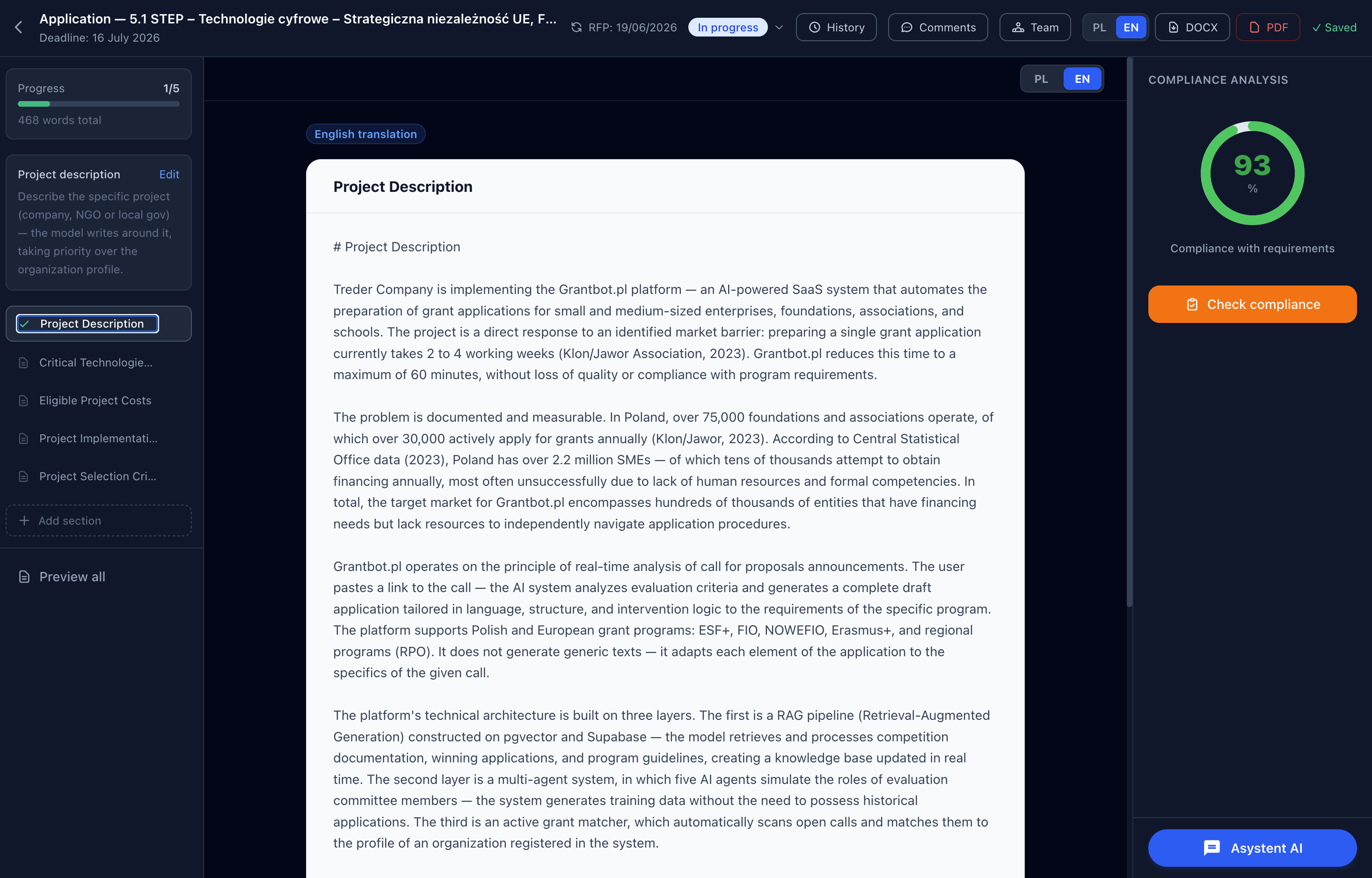Grantbot screenshot