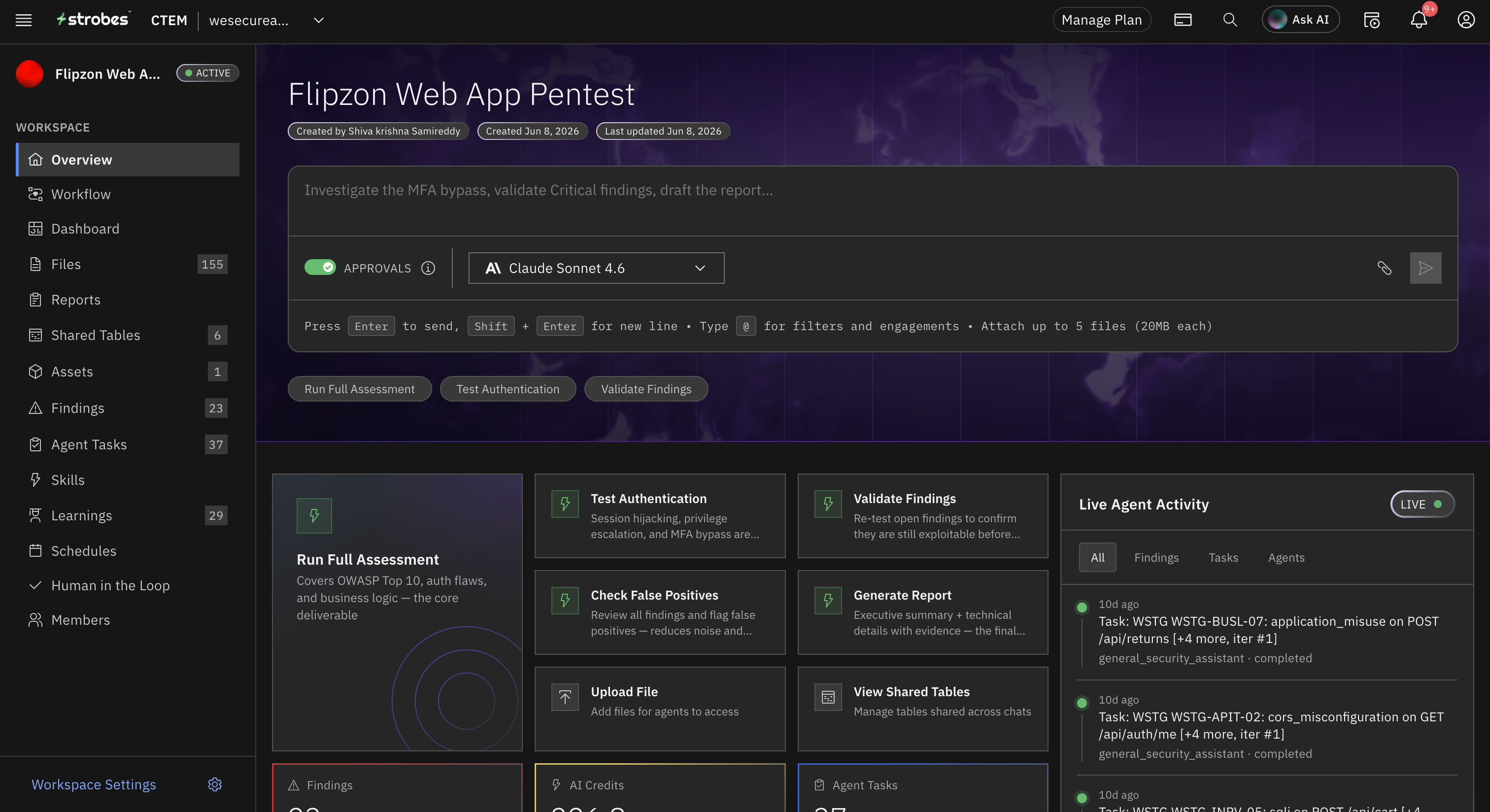 Strobes Agentic Pentesting screenshot