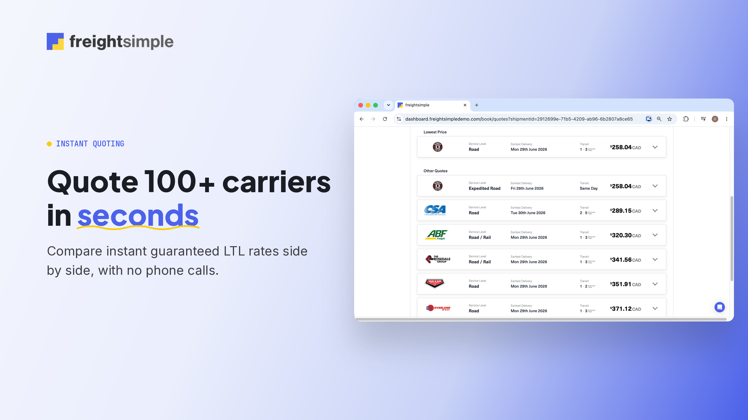 FreightSimple screenshot