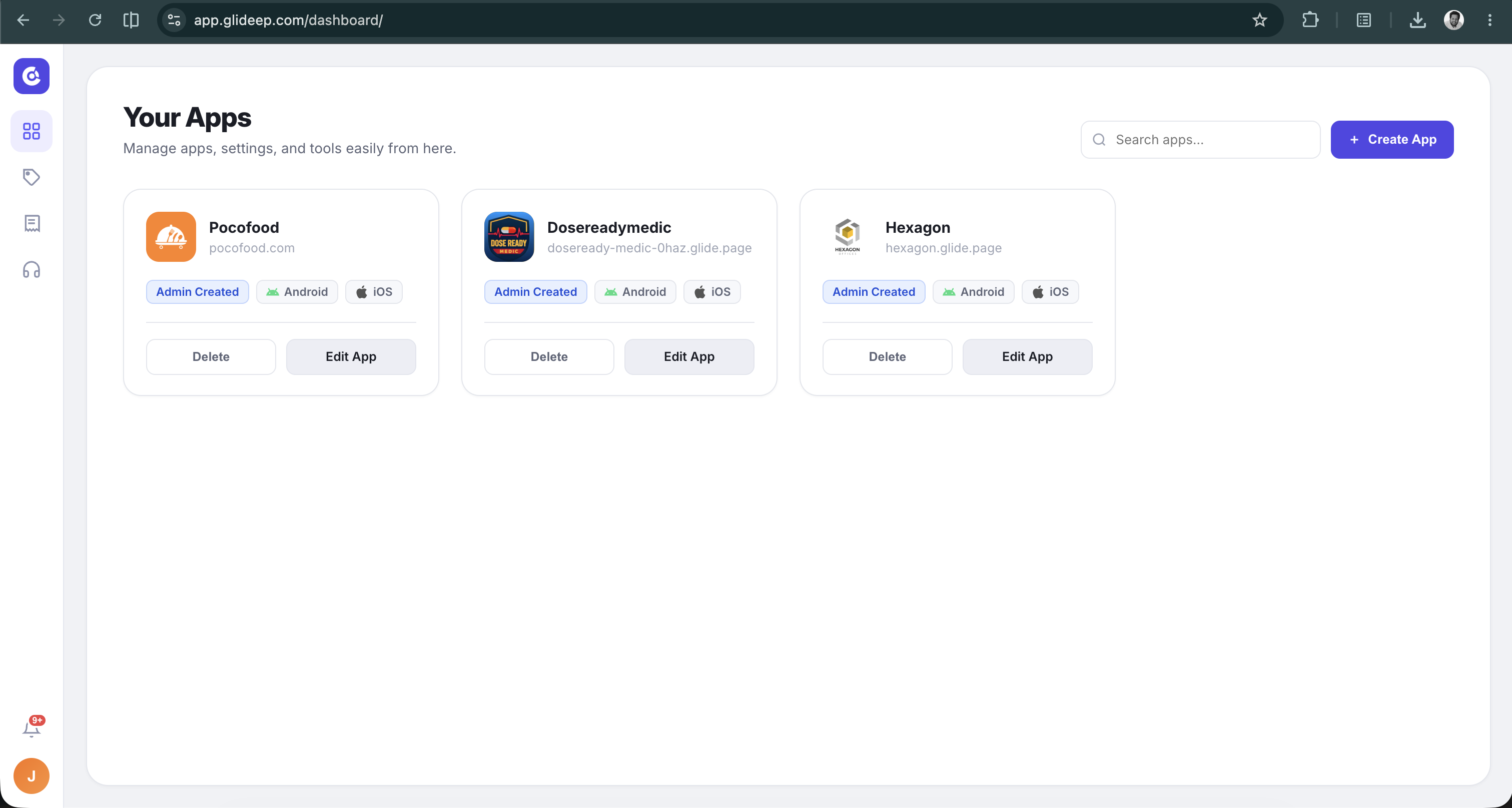 Glideep screenshot