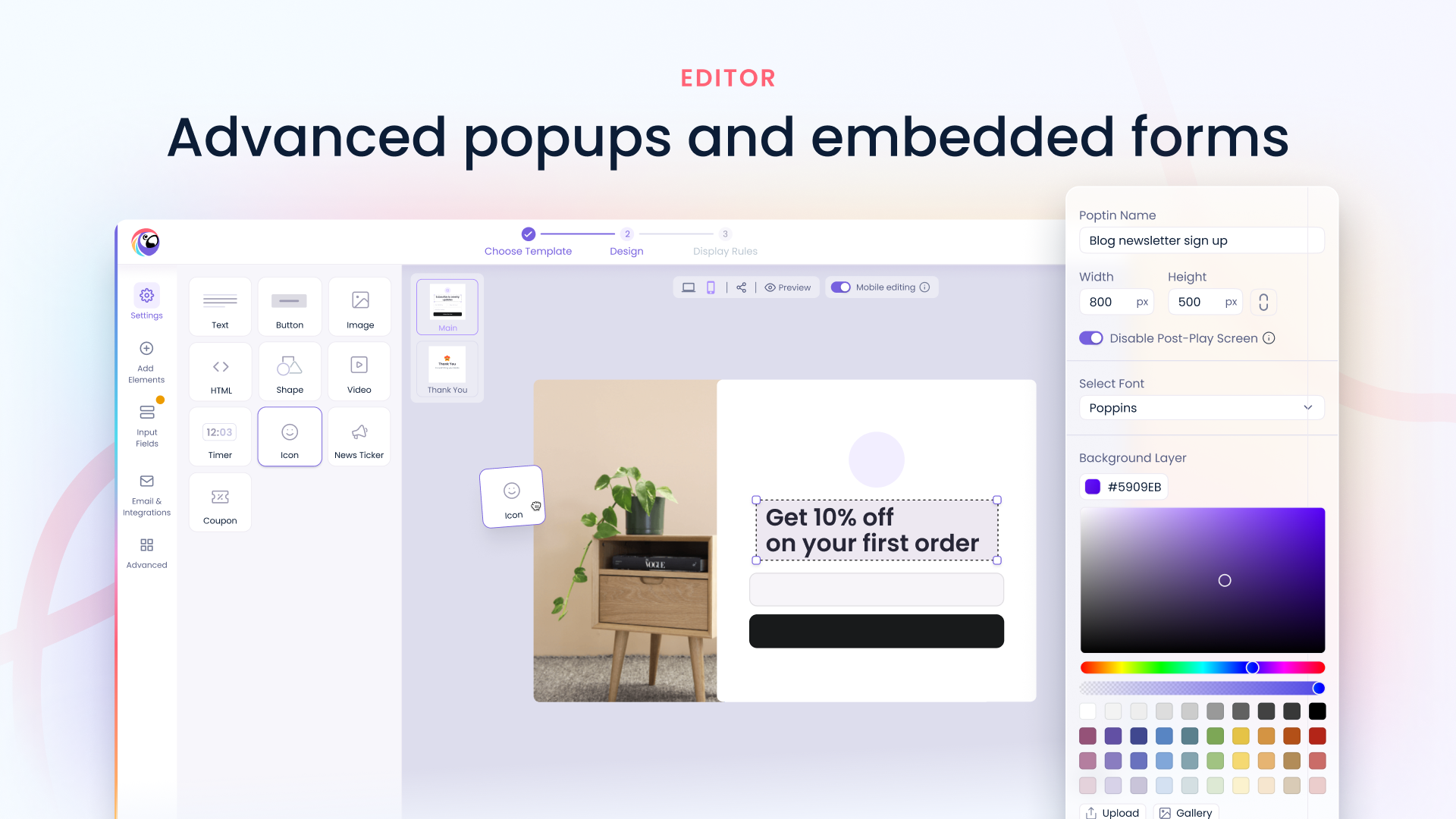 Poptin screenshot
