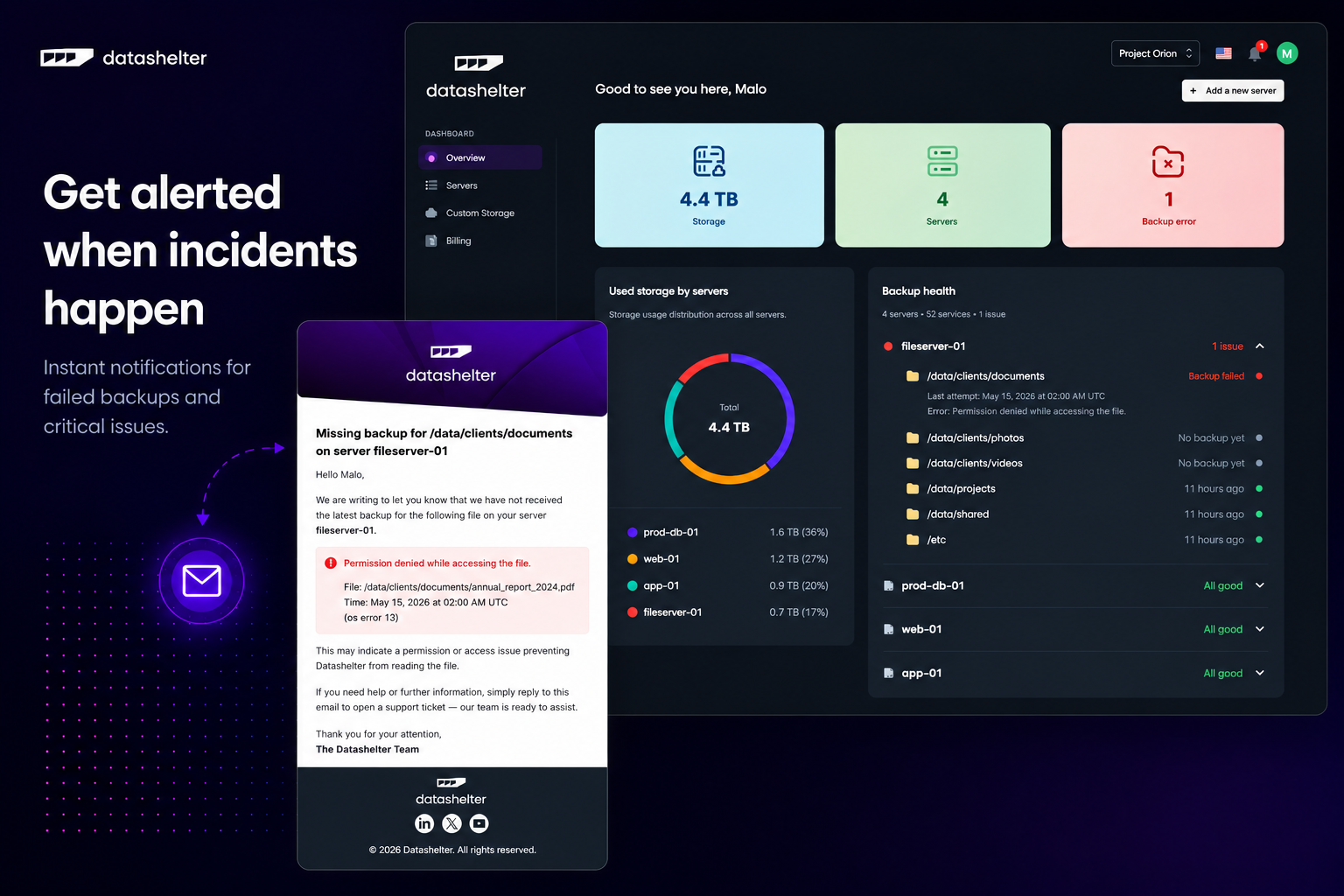 Datashelter screenshot