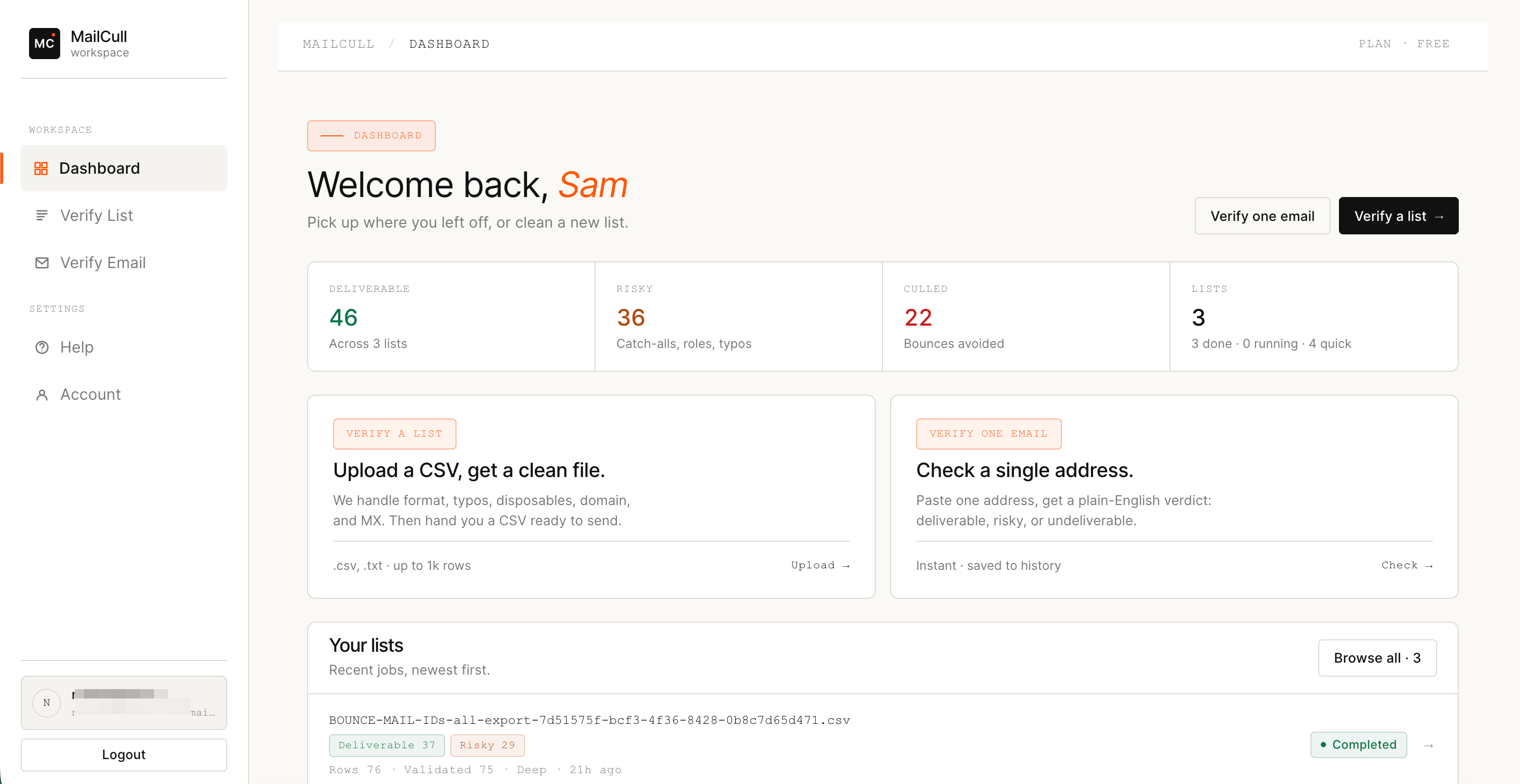MailCull screenshot