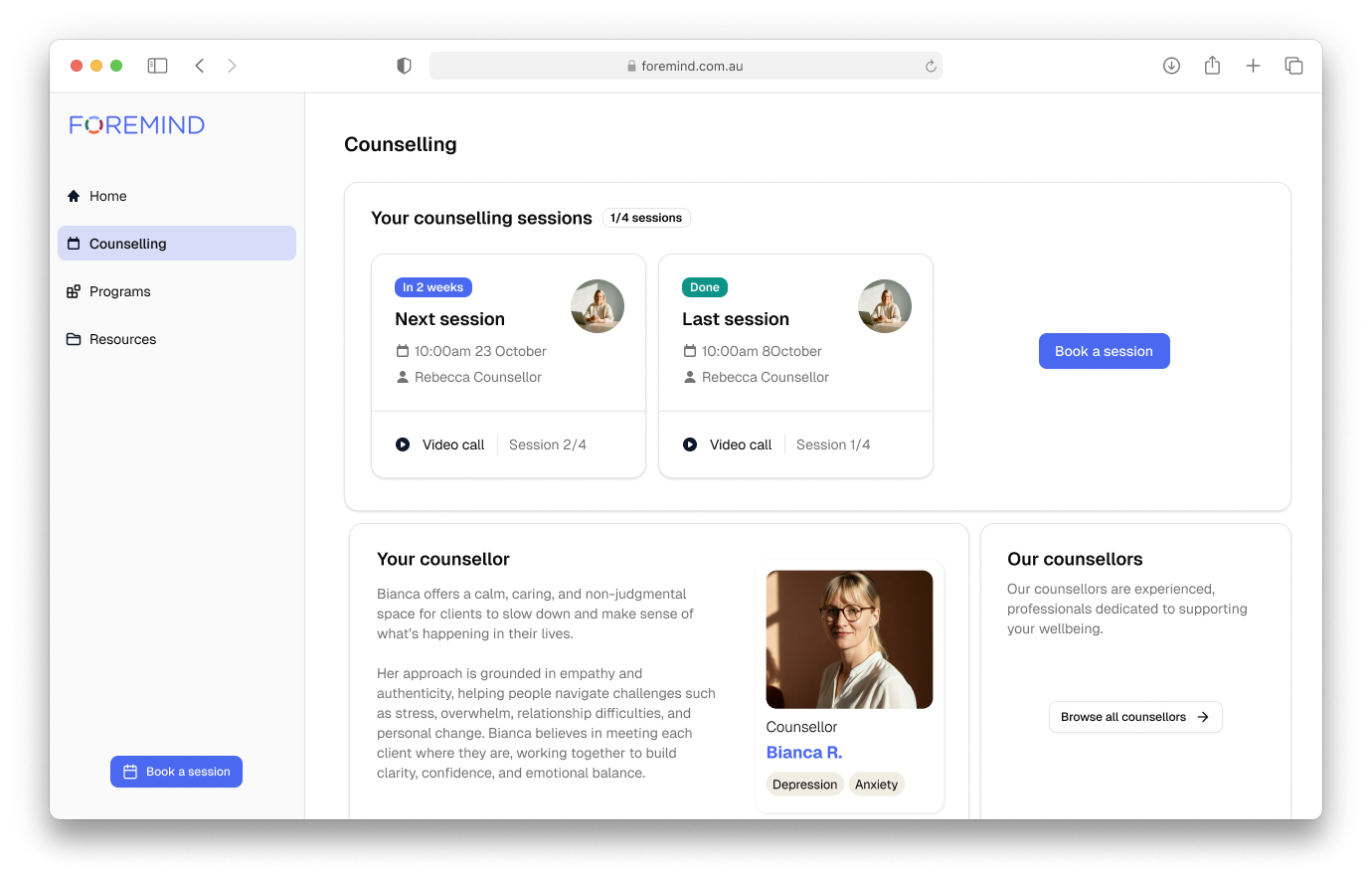 Foremind screenshot