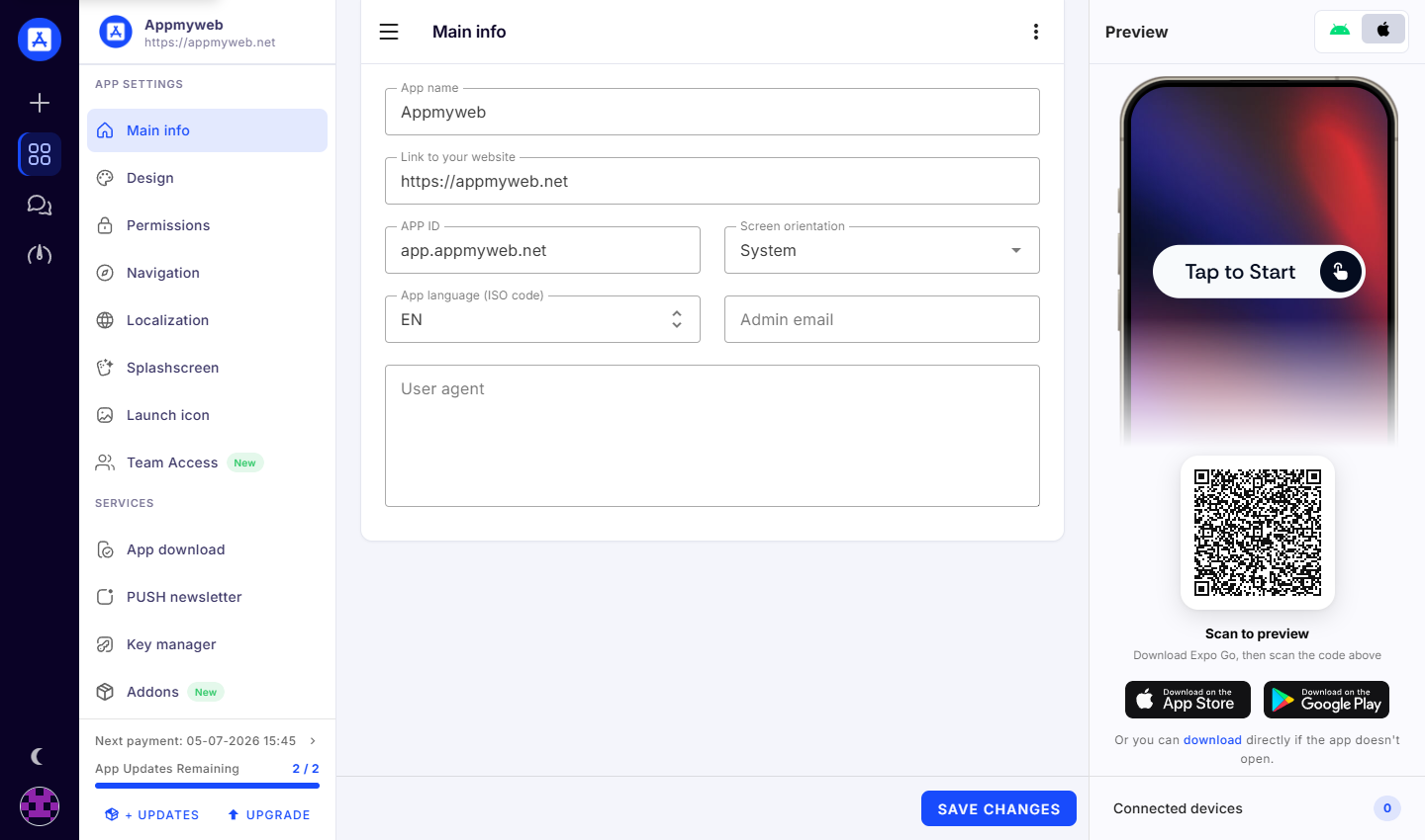 AppMyWeb screenshot