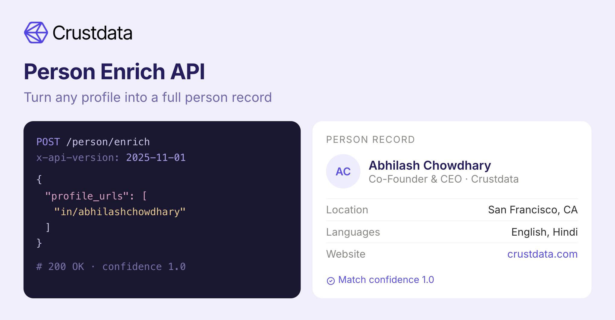Crustdata APIs or Bulk Datasets screenshot