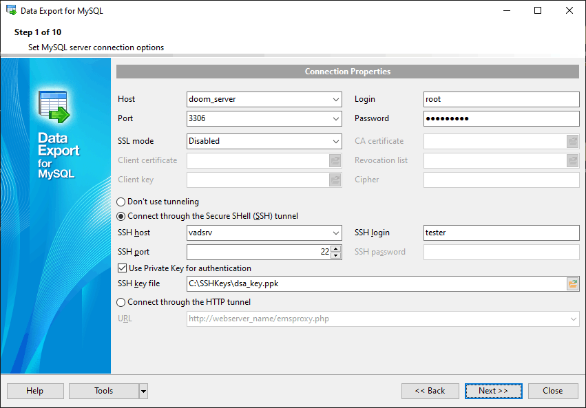 EMS Data Export for MySQL screenshot