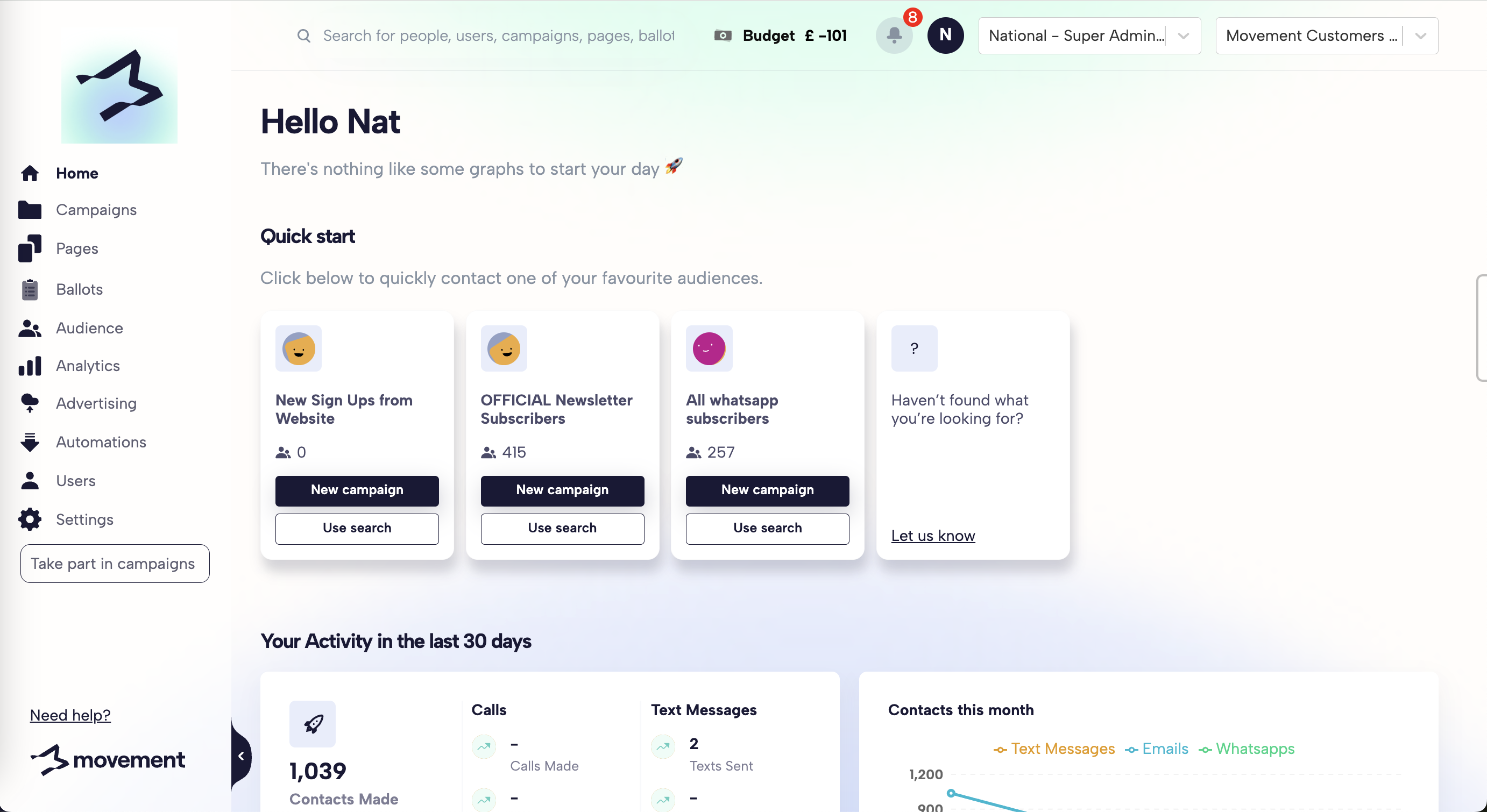 Movement screenshot