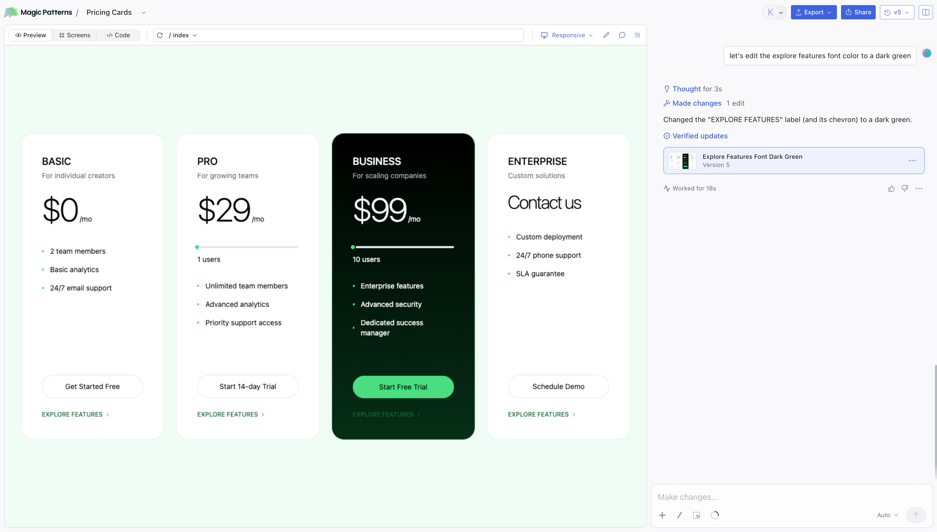 Magic Patterns screenshot