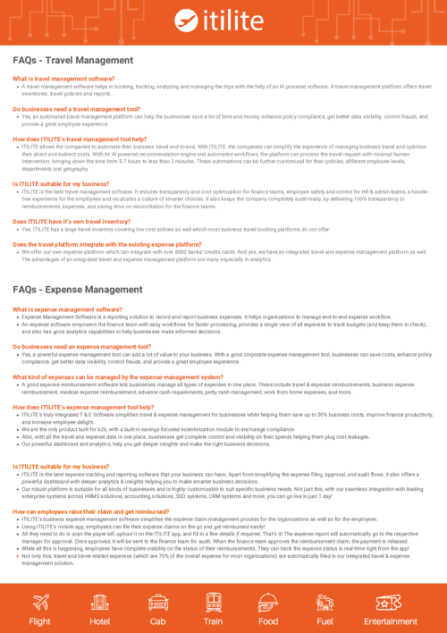 FAQs for T&E
