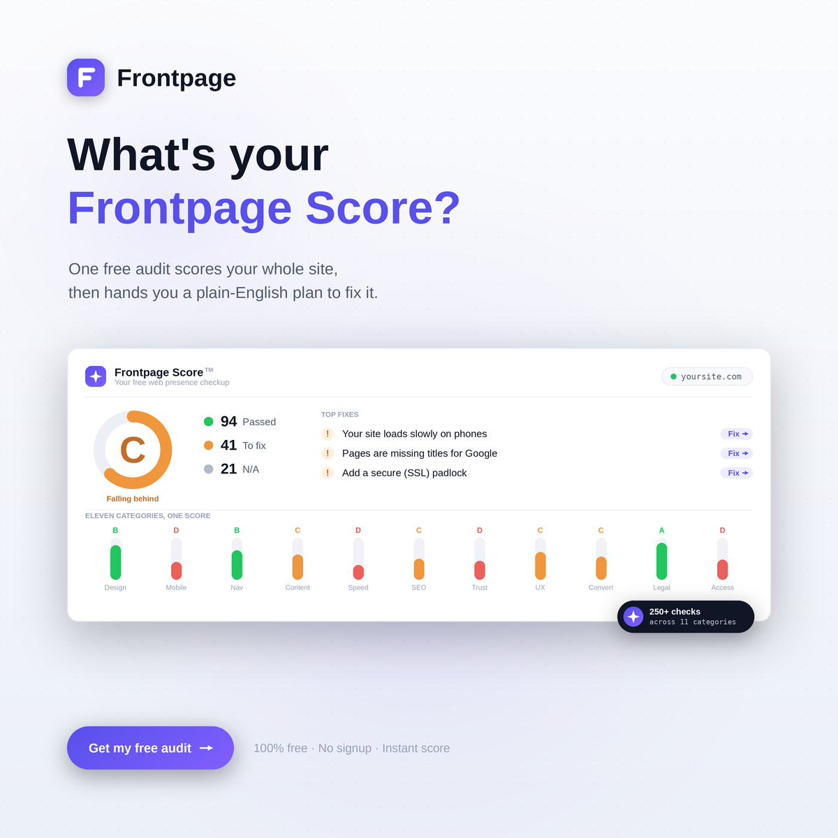 Frontpage screenshot