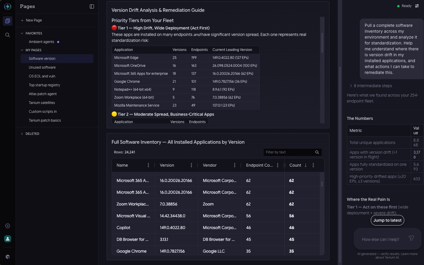 Tanium screenshot