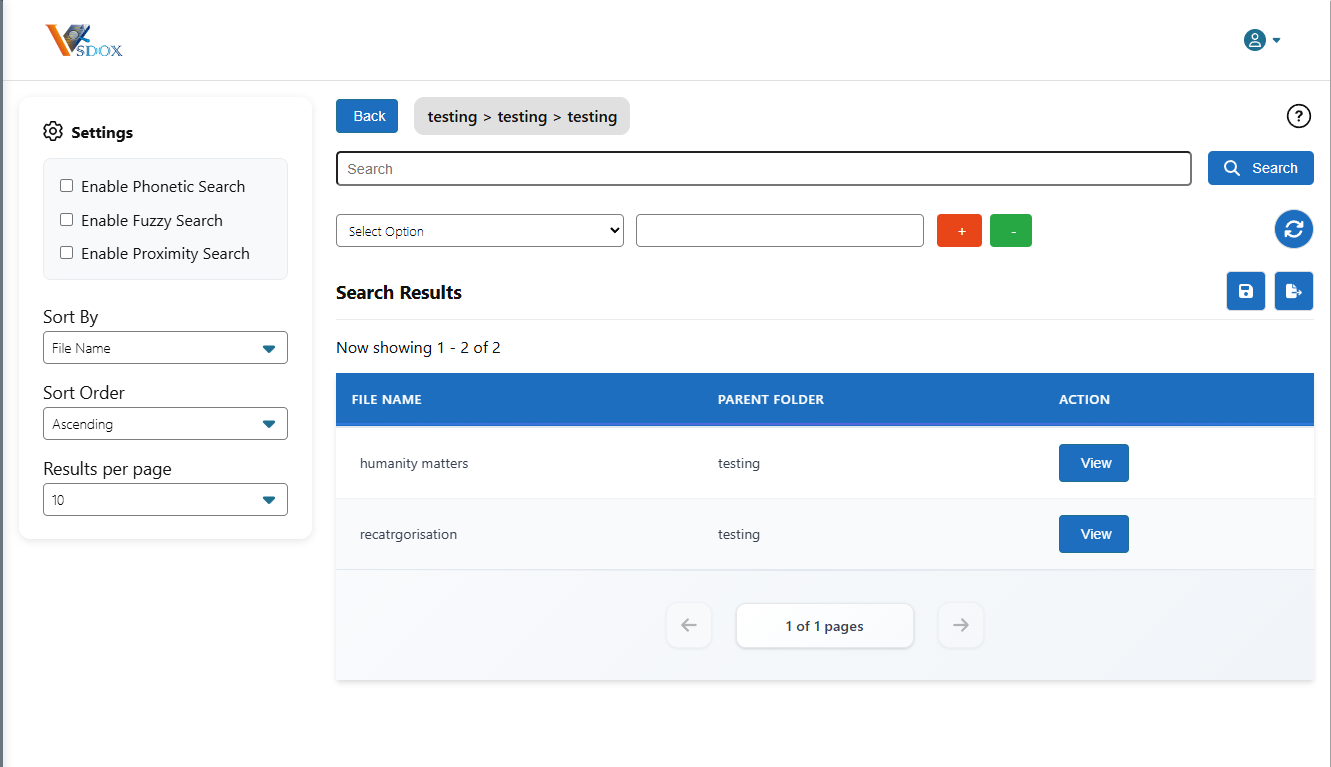 VSDOX – AI-Powered Document Management Software screenshot