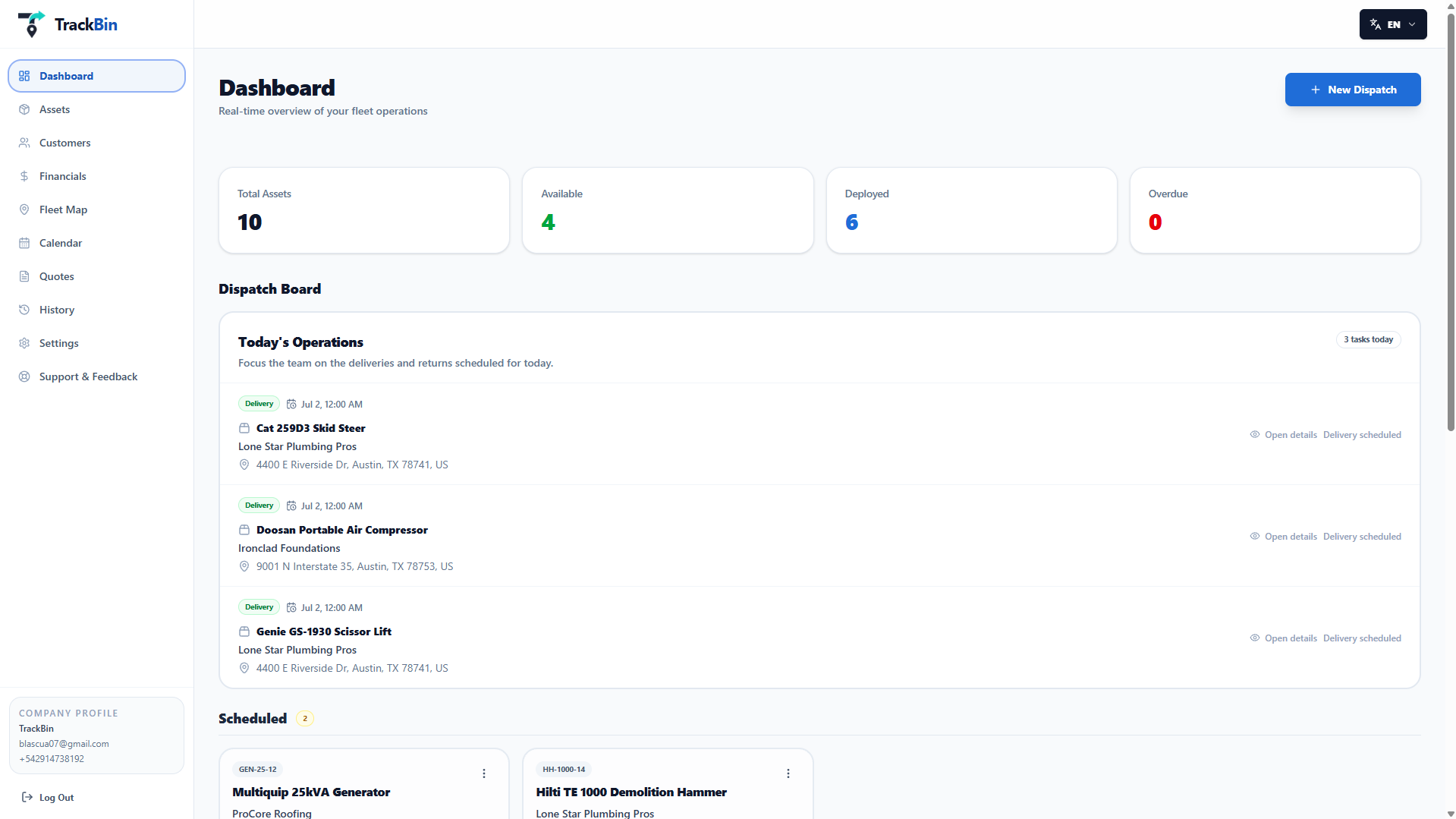 TrackBin screenshot