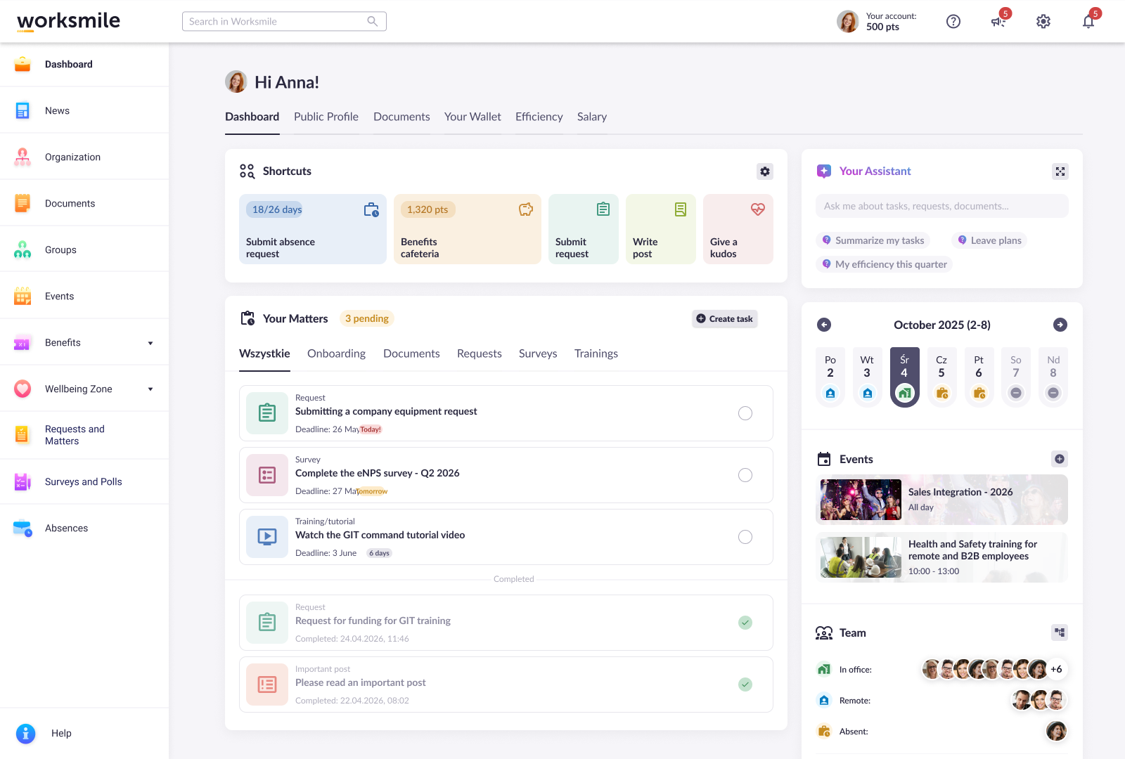 Worksmile screenshot