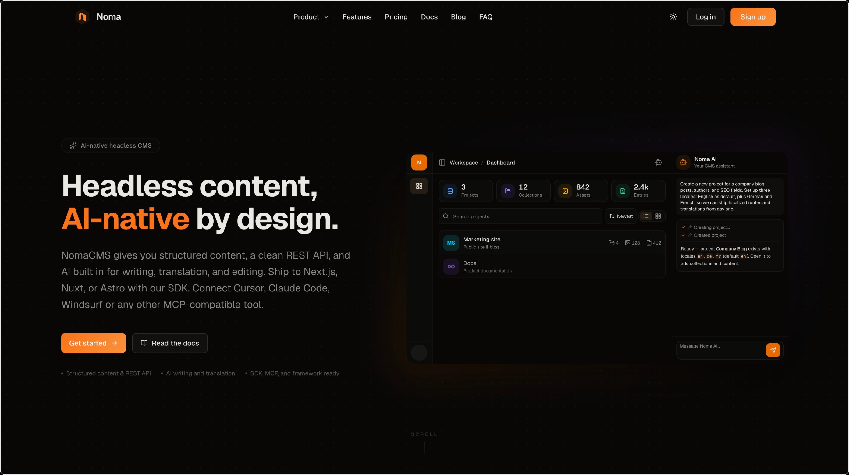 NomaCMS screenshot