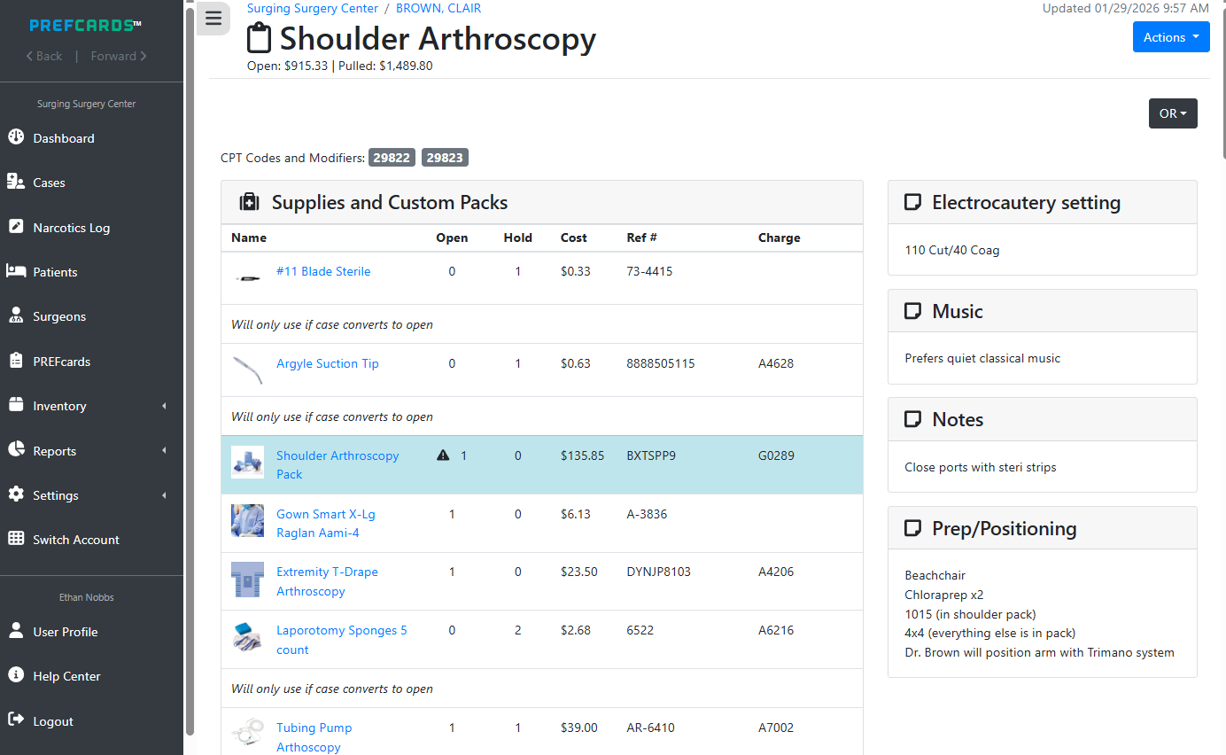 PREFcards screenshot
