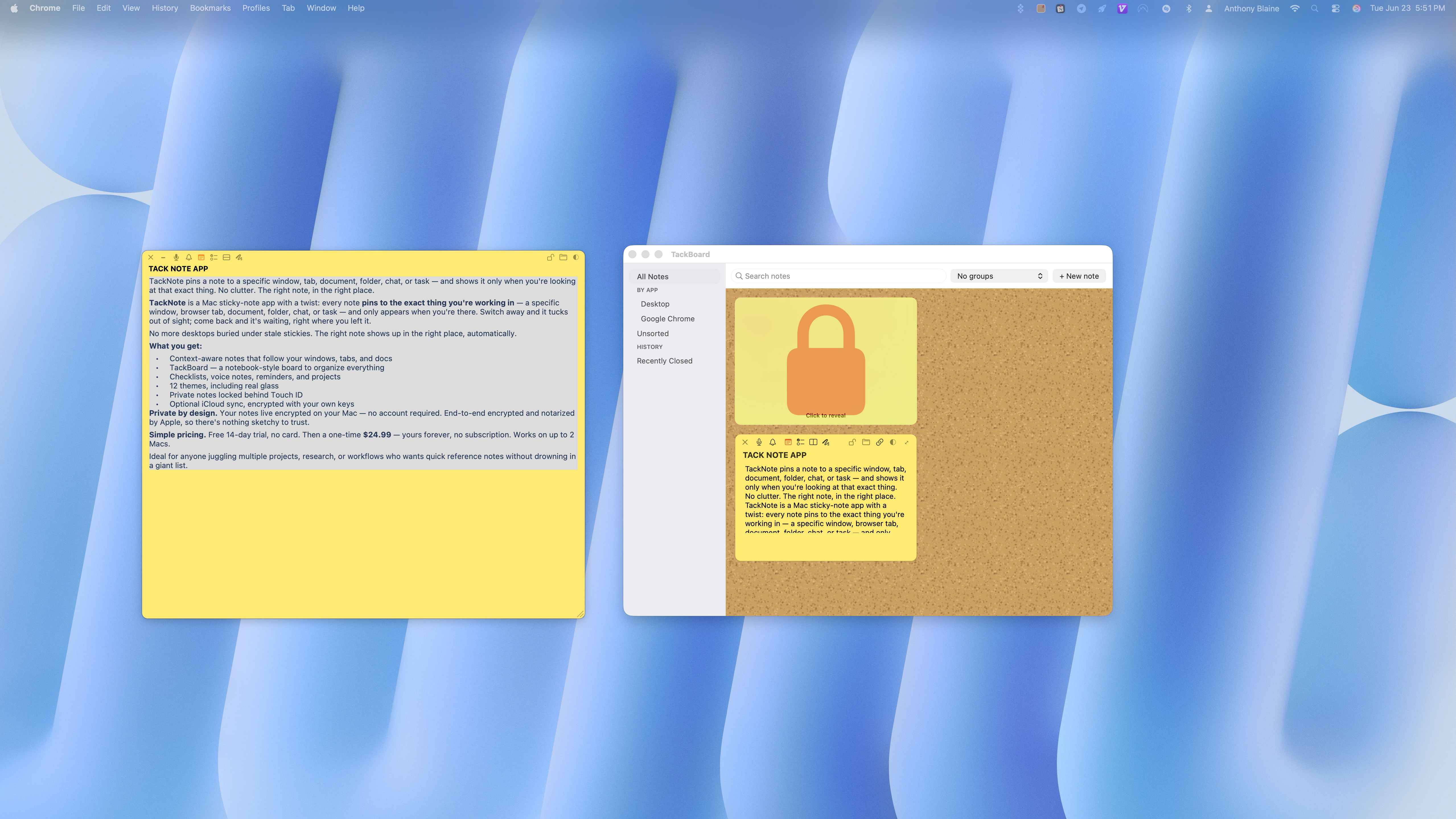 TackNote screenshot