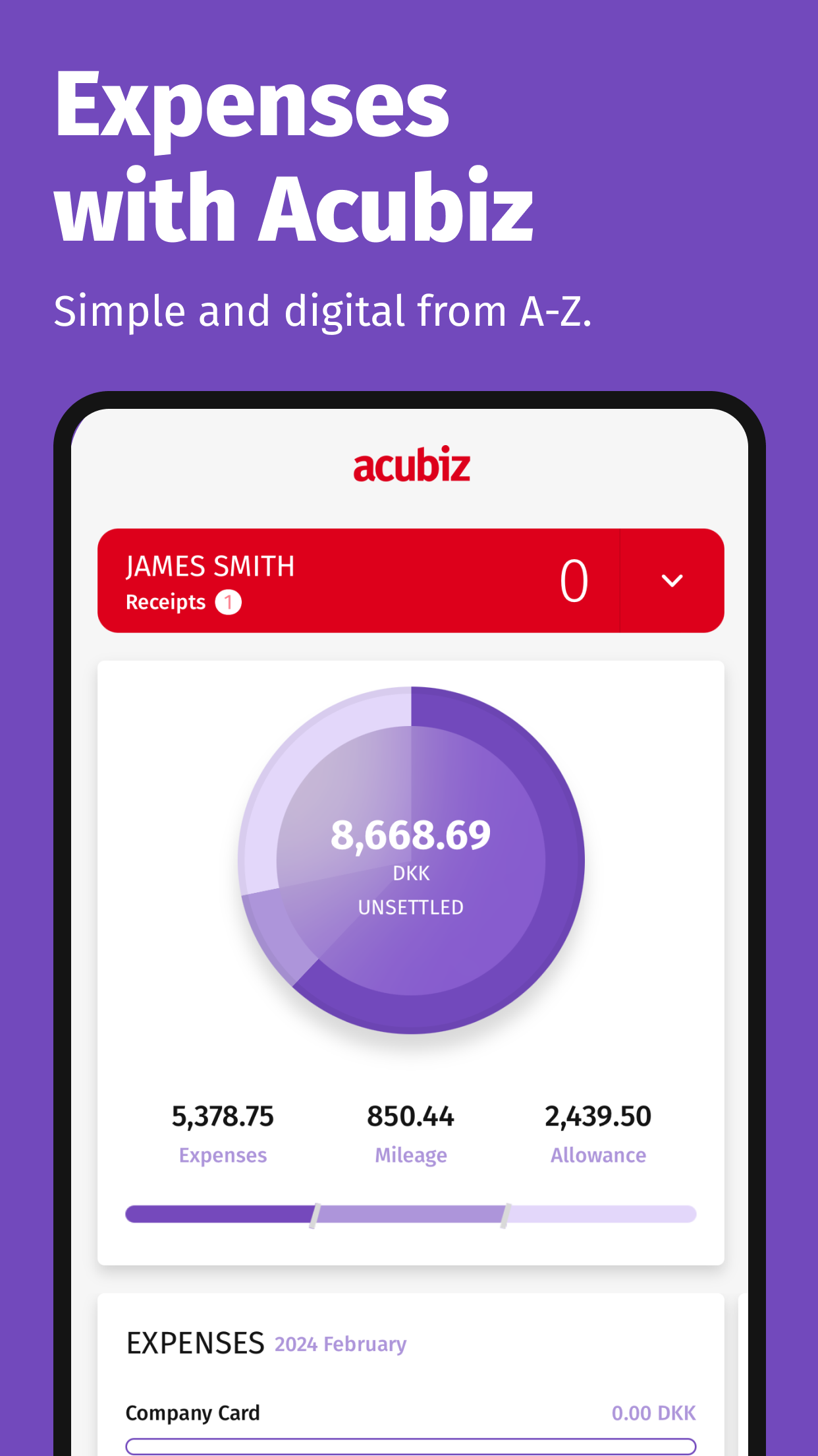 Visma Acubiz screenshot