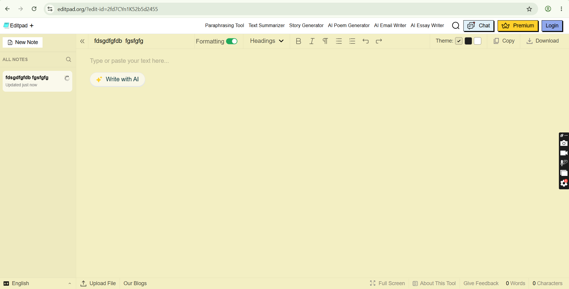 Editpad screenshot