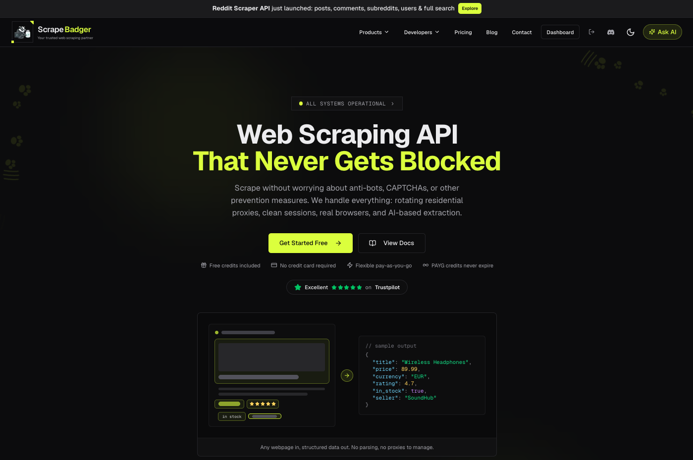 ScrapeBadger screenshot
