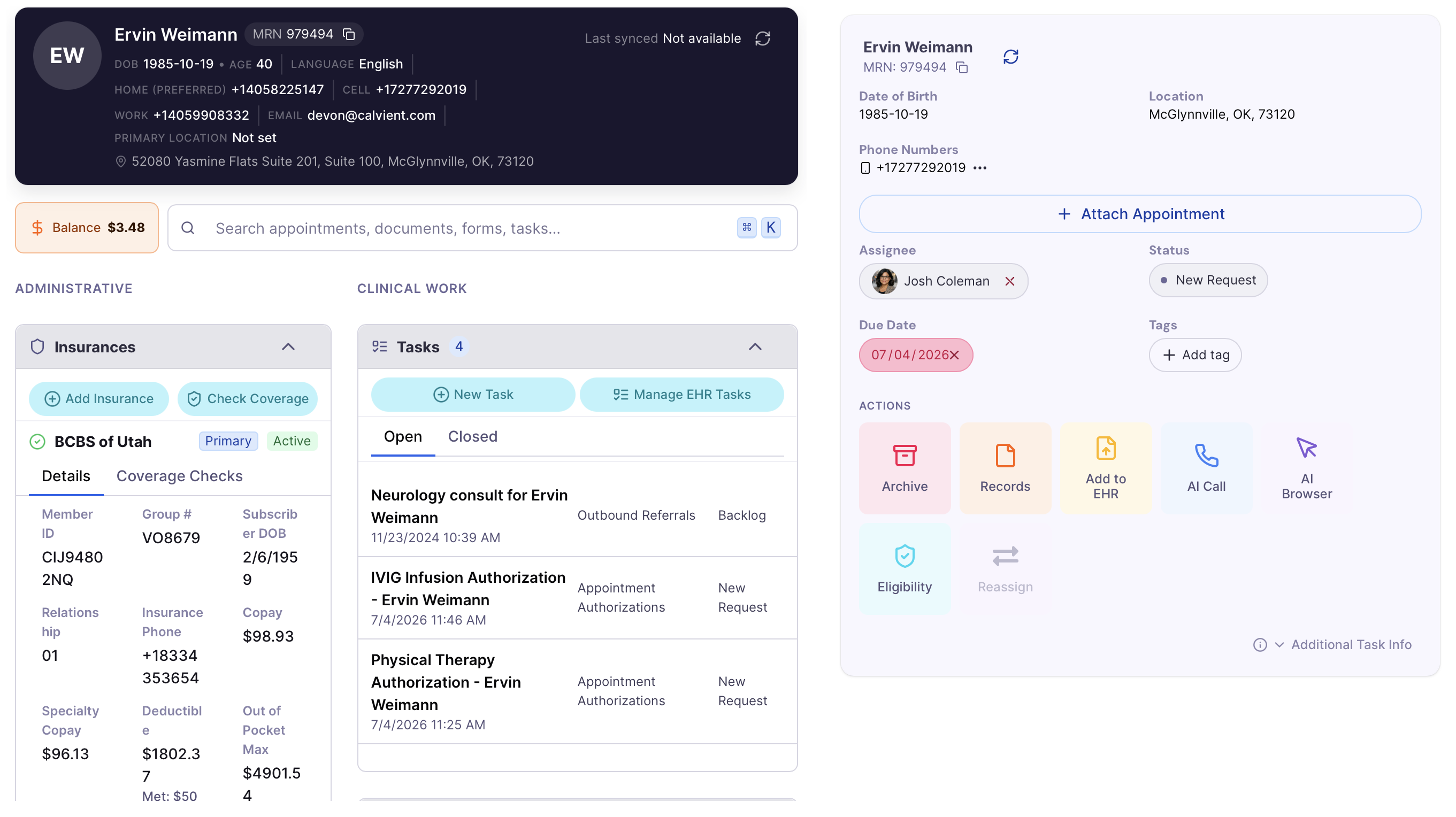 Calvient screenshot
