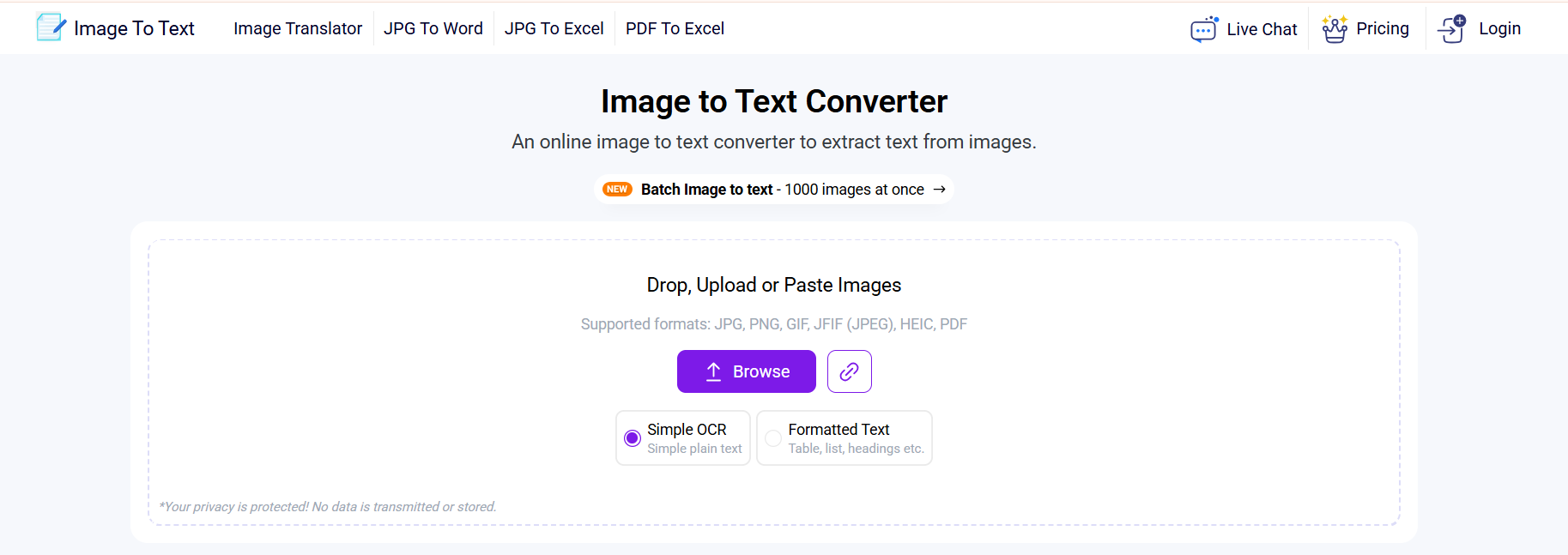 Imagetotext.info screenshot