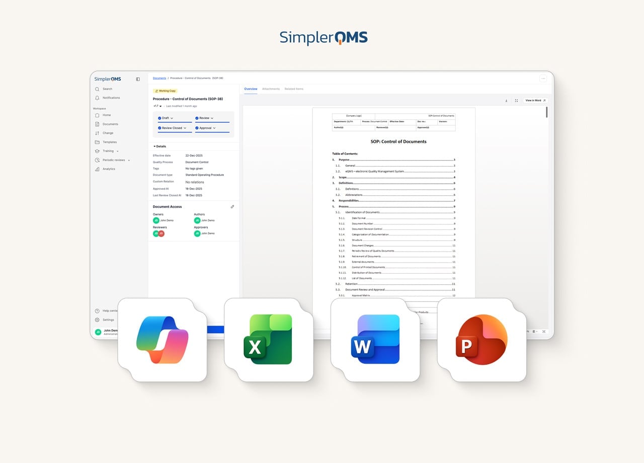 SimplerQMS screenshot
