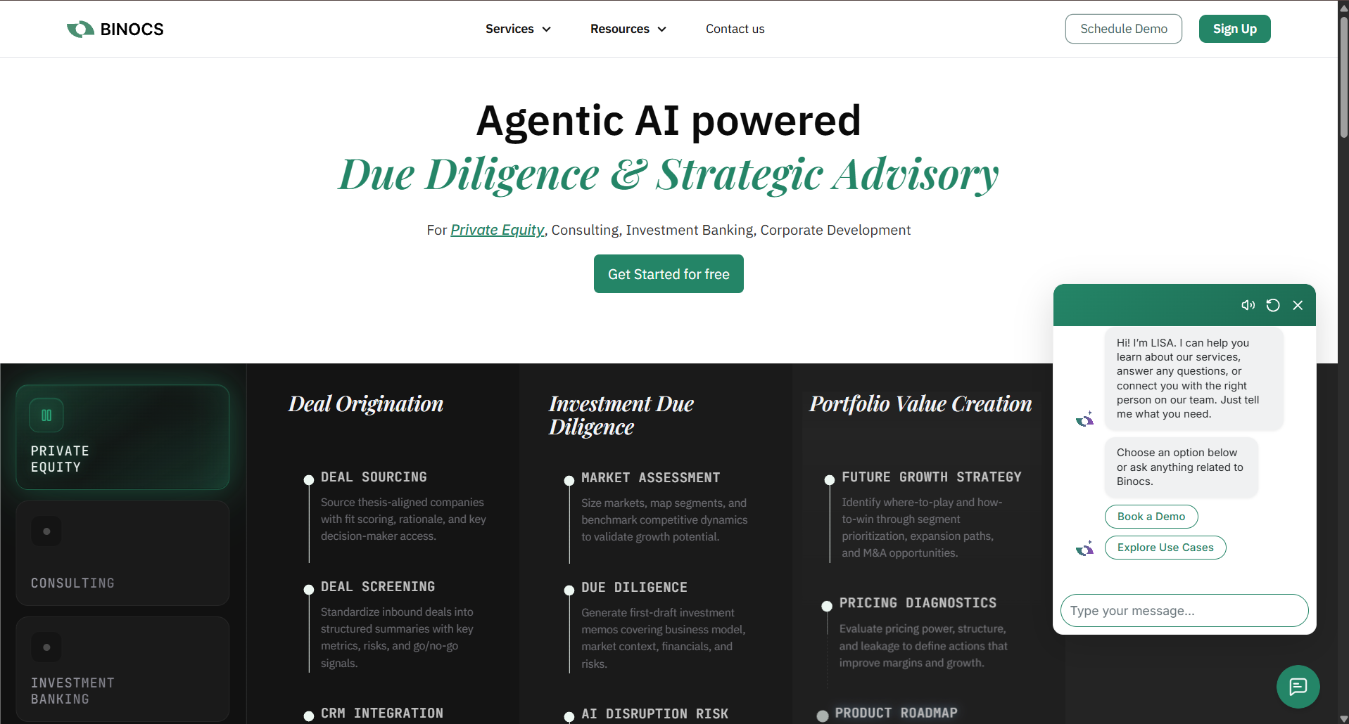 Binocs.co screenshot