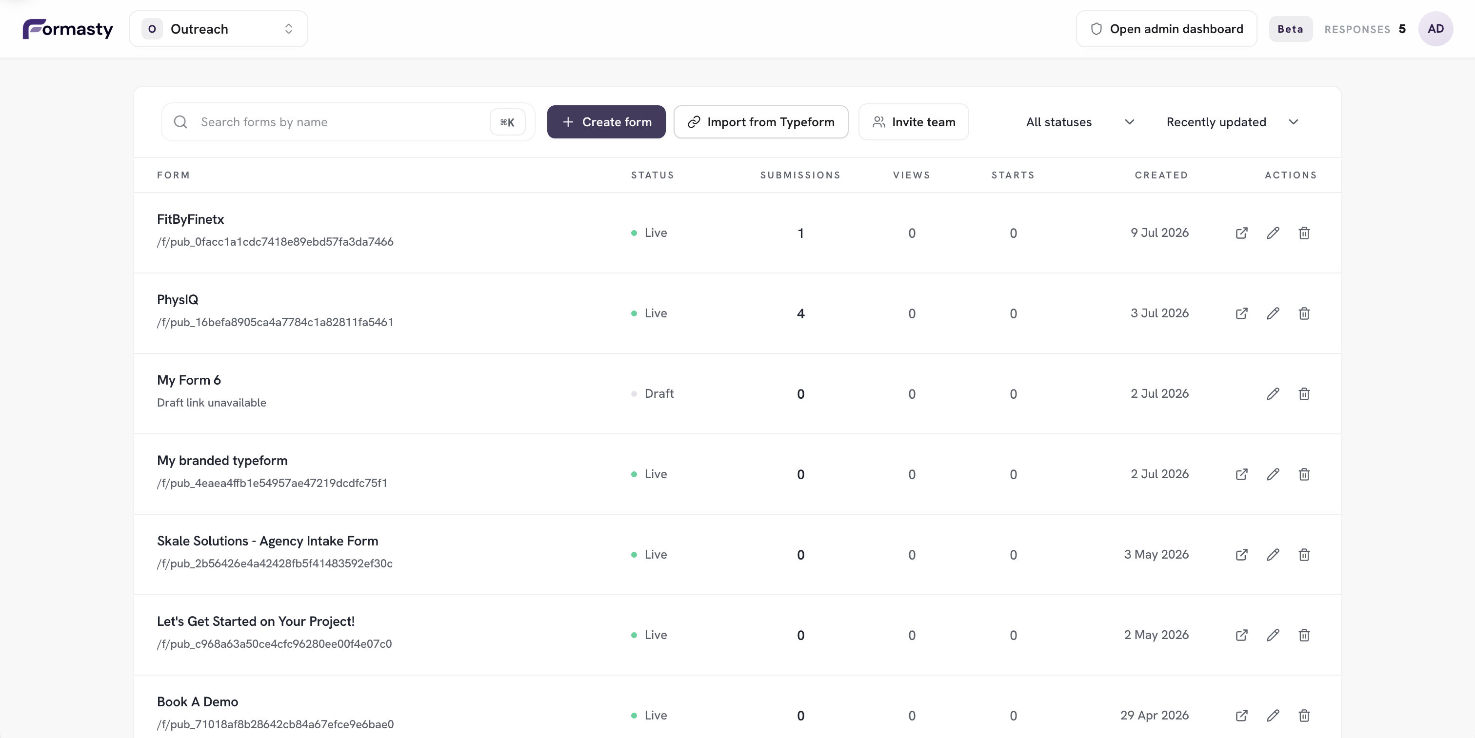 Formasty screenshot