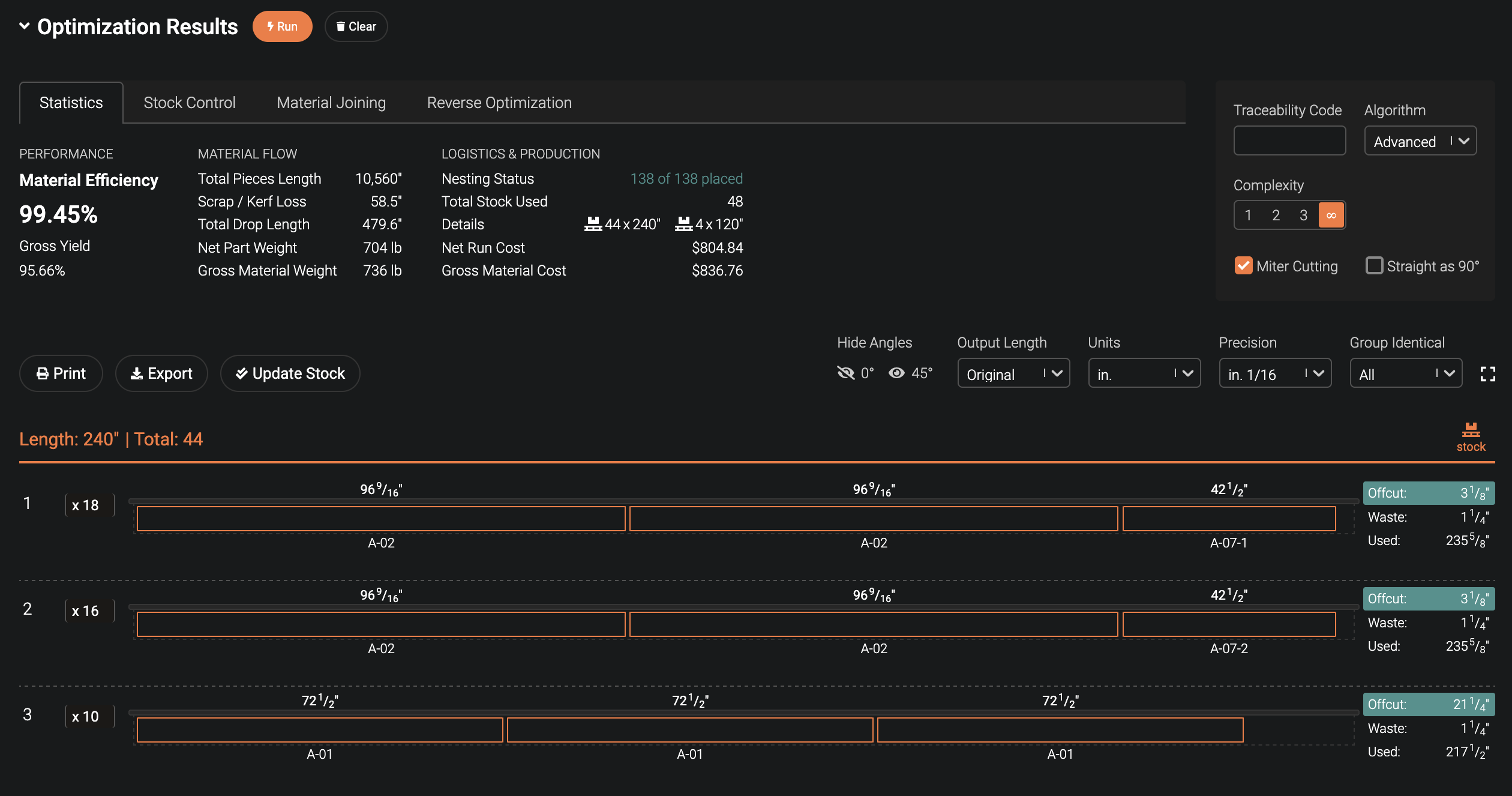 Cut Optimizer screenshot