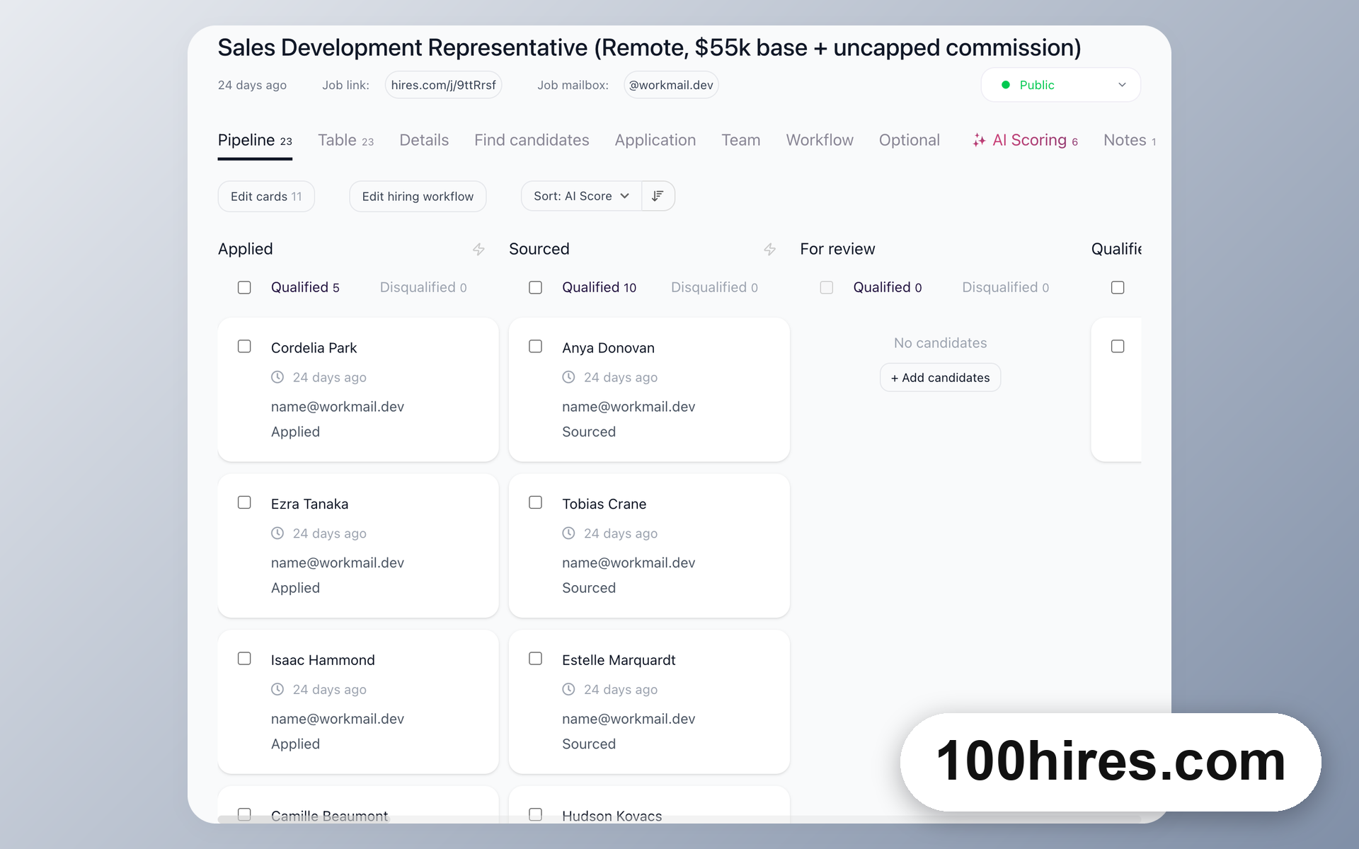 100Hires screenshot