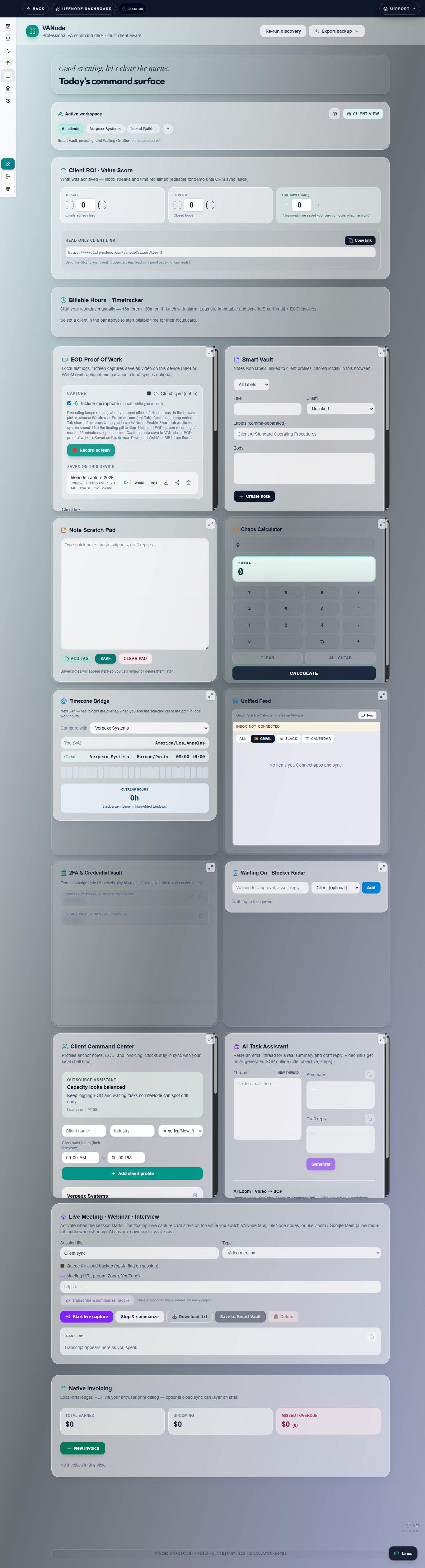 LifeNode OS screenshot