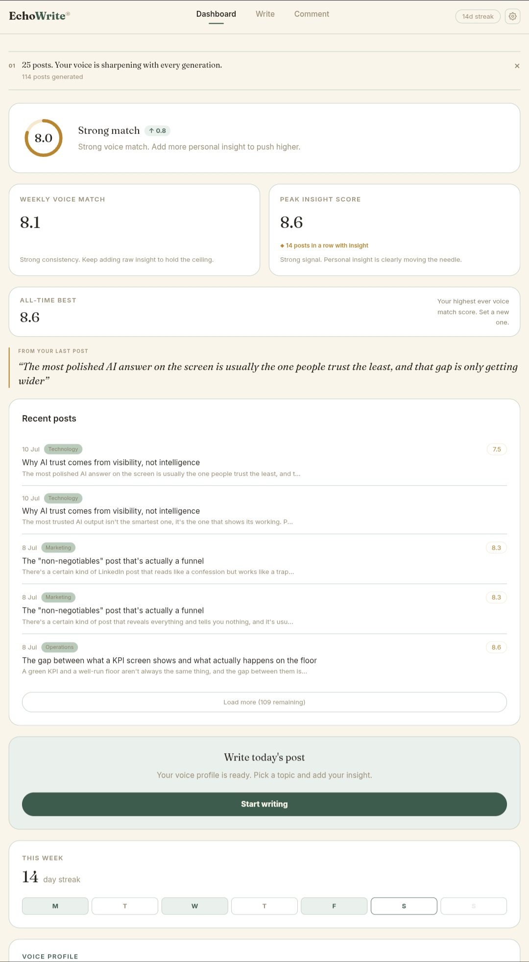 EchoWrite screenshot