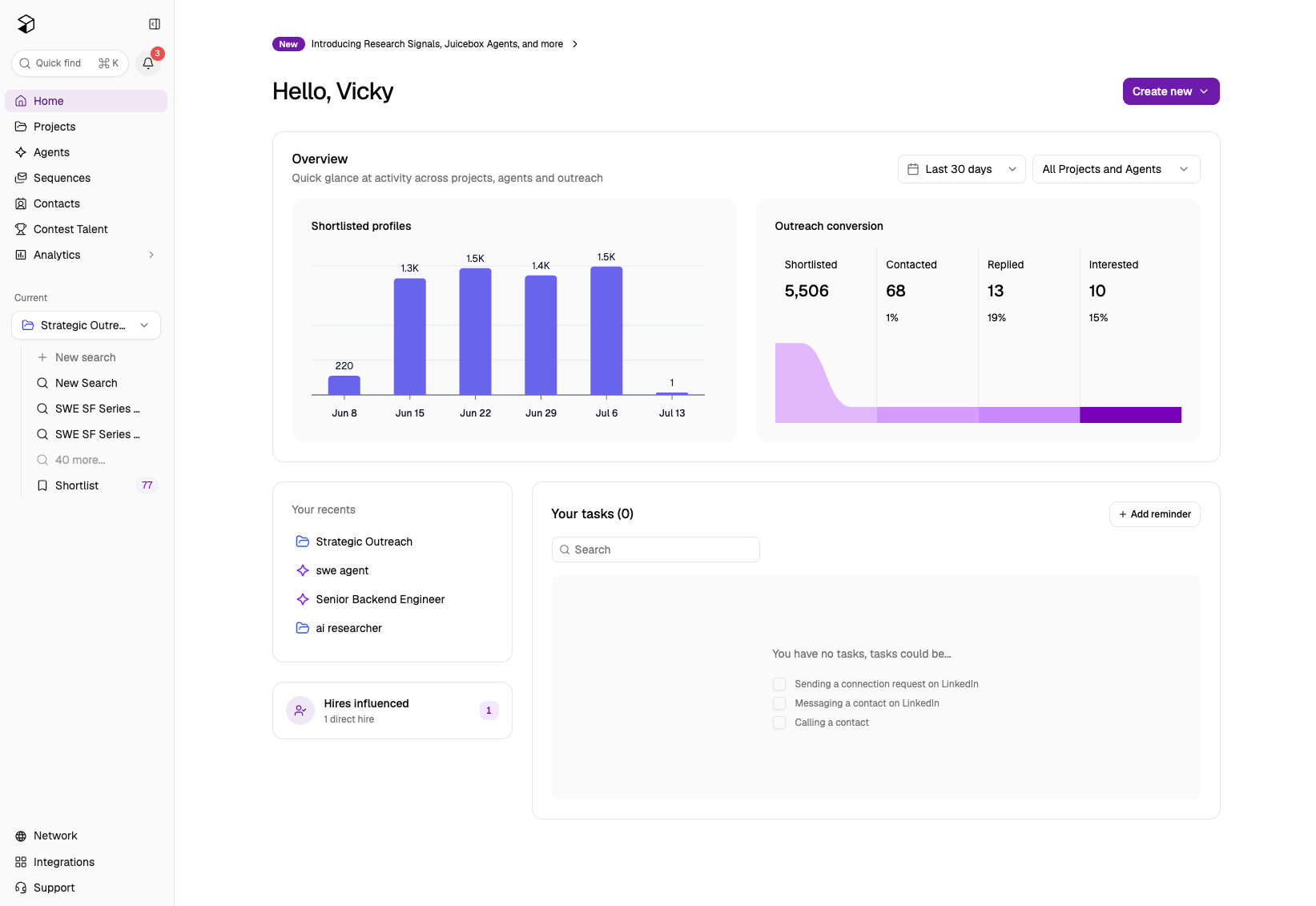 주스박스 (Juicebox / PeopleGPT) Juicebox AI Recruiting Platform Talent Insights dashboard